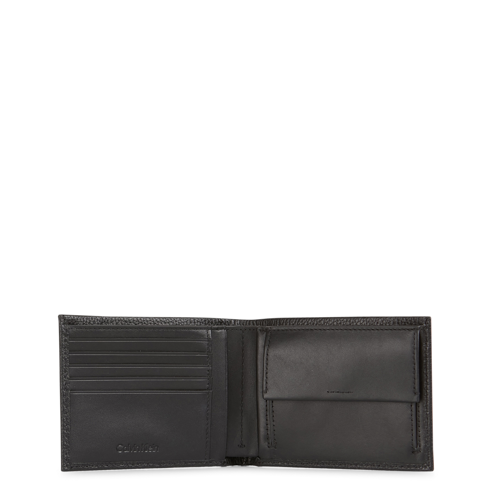Leather wallet with engraved logo CALVIN KLEIN Black