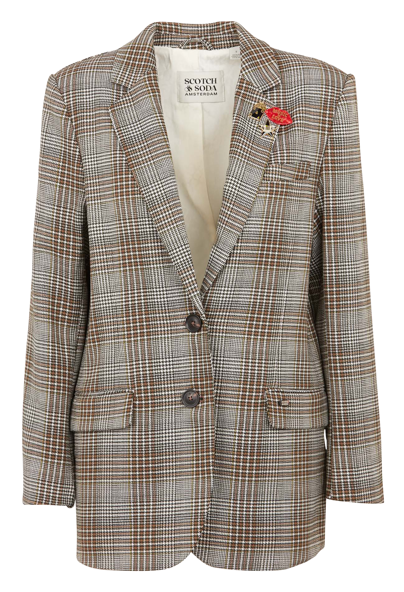 Gerade geschnittener Blazer mit Print SCOTCH AND SODA Mehrfarbig