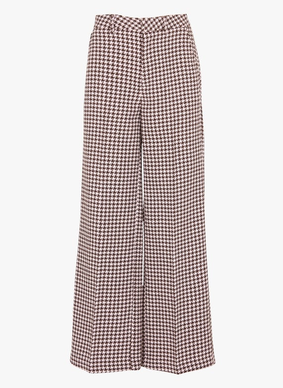 Pantalon large pied de poule Rose