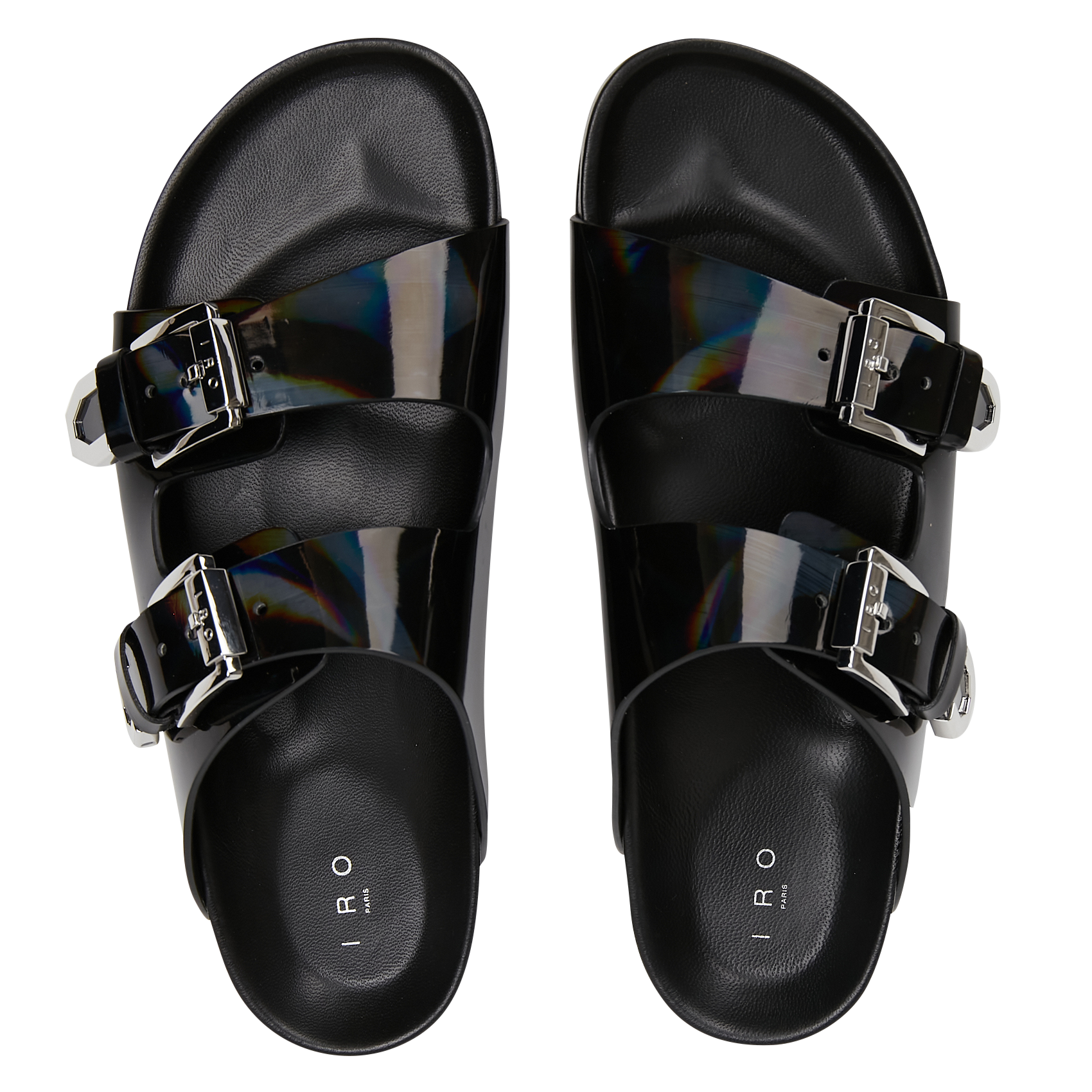 Platte, leren sandalen IRO Zwart