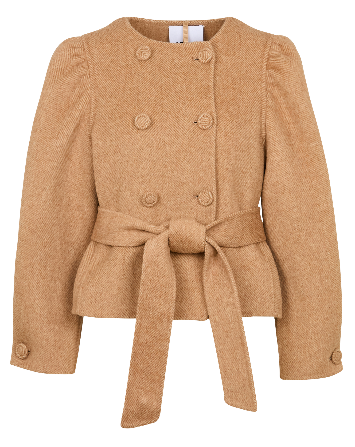 Short straight coat in blended wool ATTIC AND BARN Beige