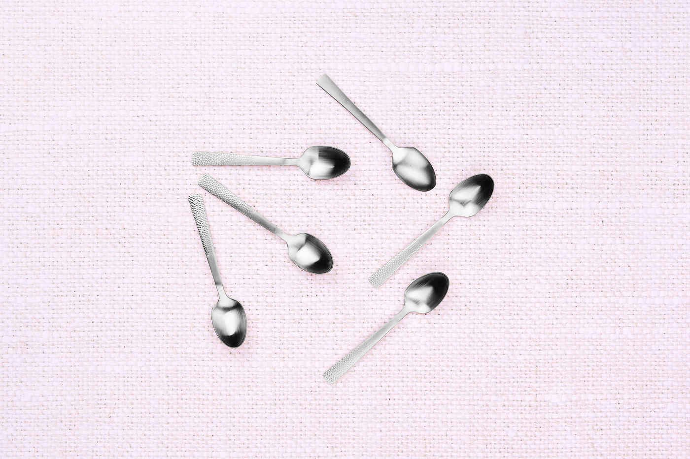 Set of 6 small spoons BJORN Red