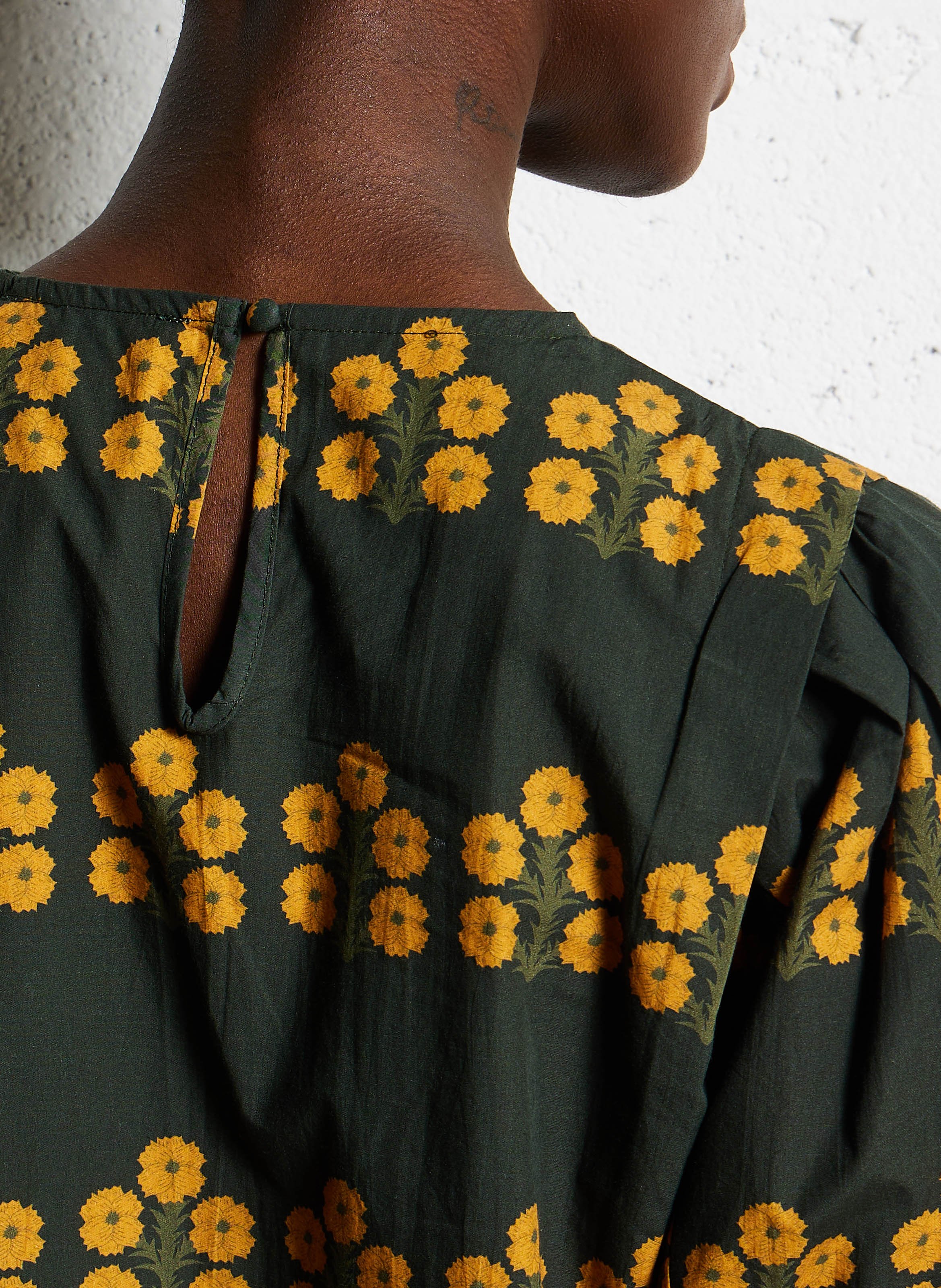 Blouse col rond en coton THE TINY BIG SISTER Kaki