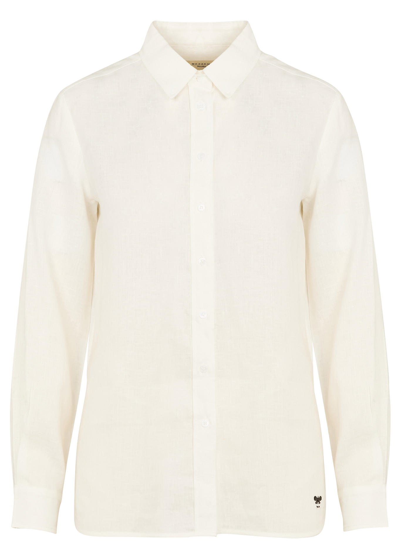 Chemise droite boutonnée en lin MAX MARA WEEK END Blanc