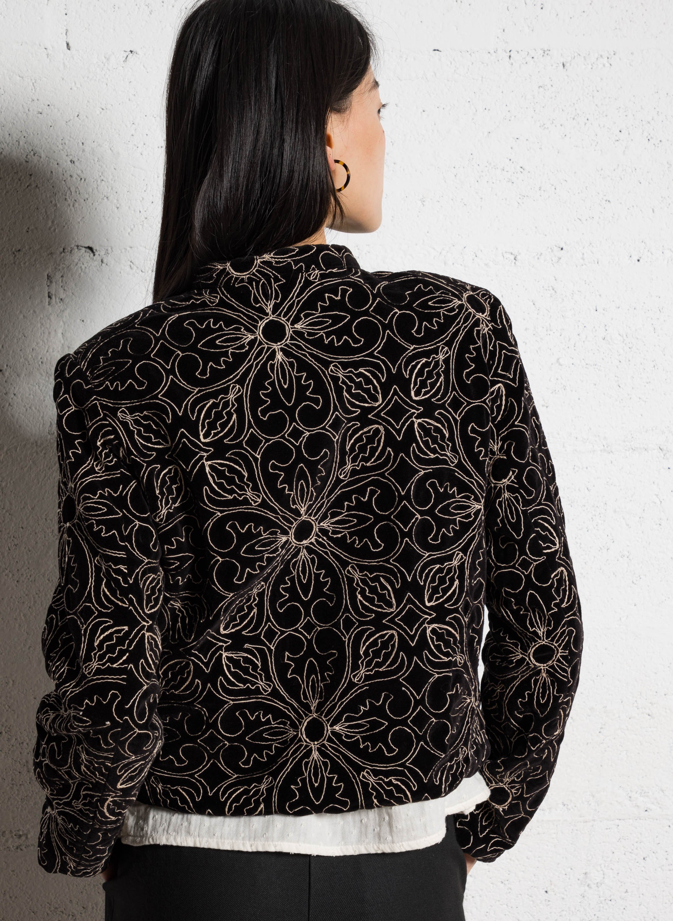 Cropped cotton jacket MAISON HOTEL Black