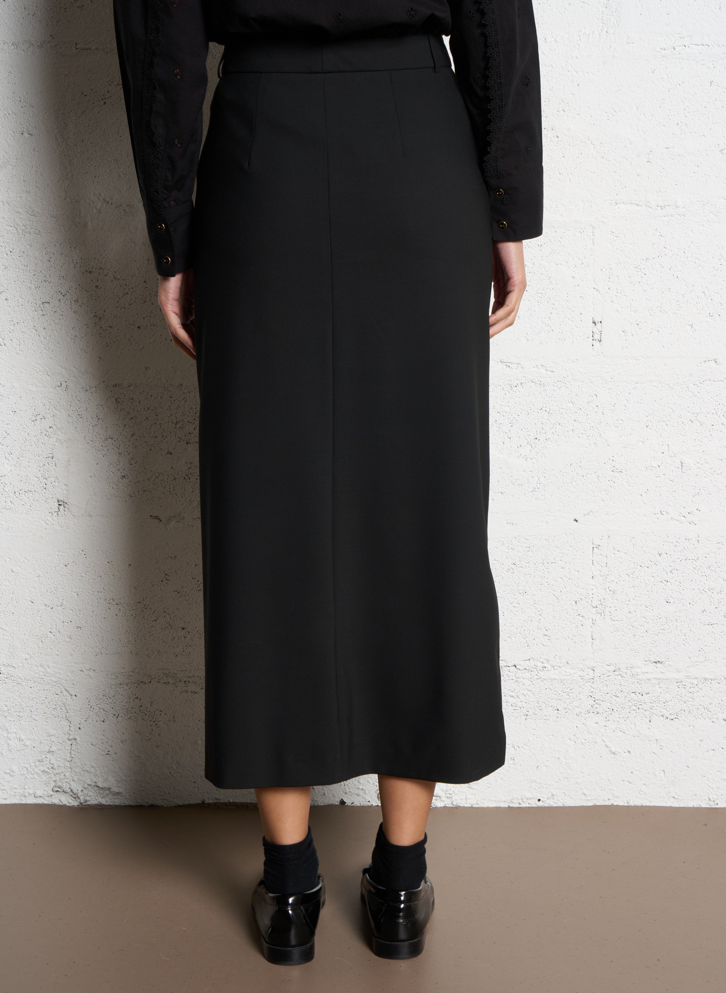 Jupe tailleur droite taille haute ONE STEP Noir