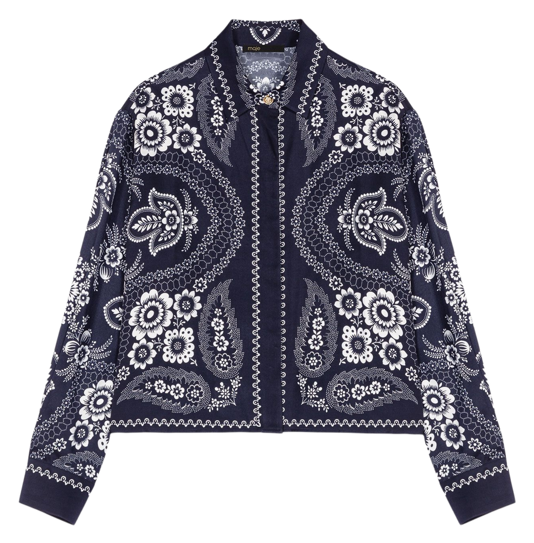 Oversized blouse met klassieke kraag MAJE Blauw