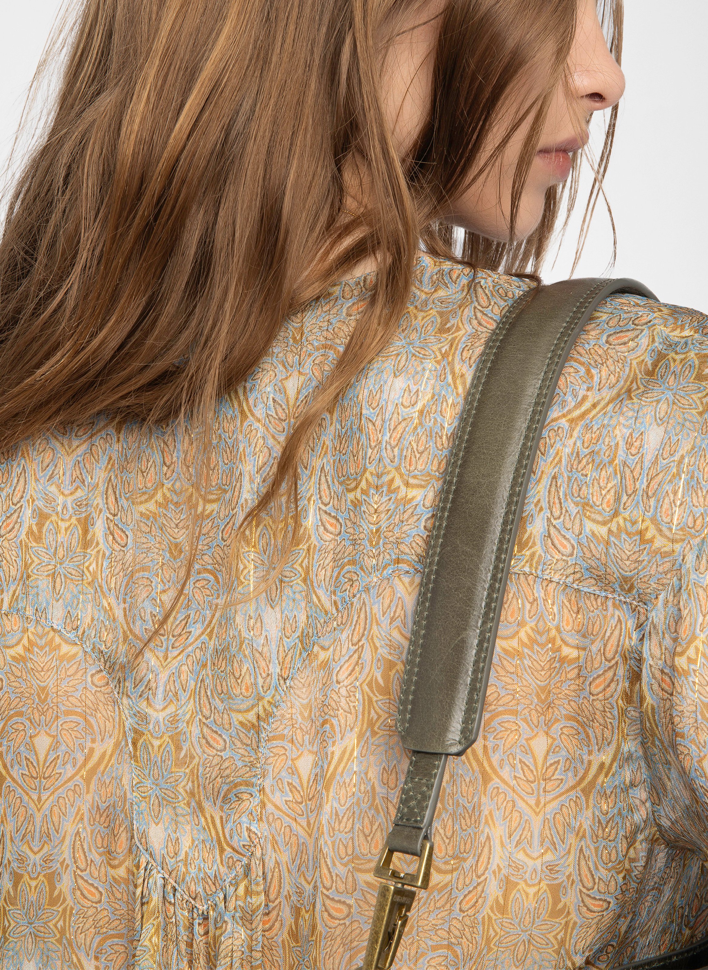 Blouse col V en coton mélangé ZADIG&VOLTAIRE Bleu