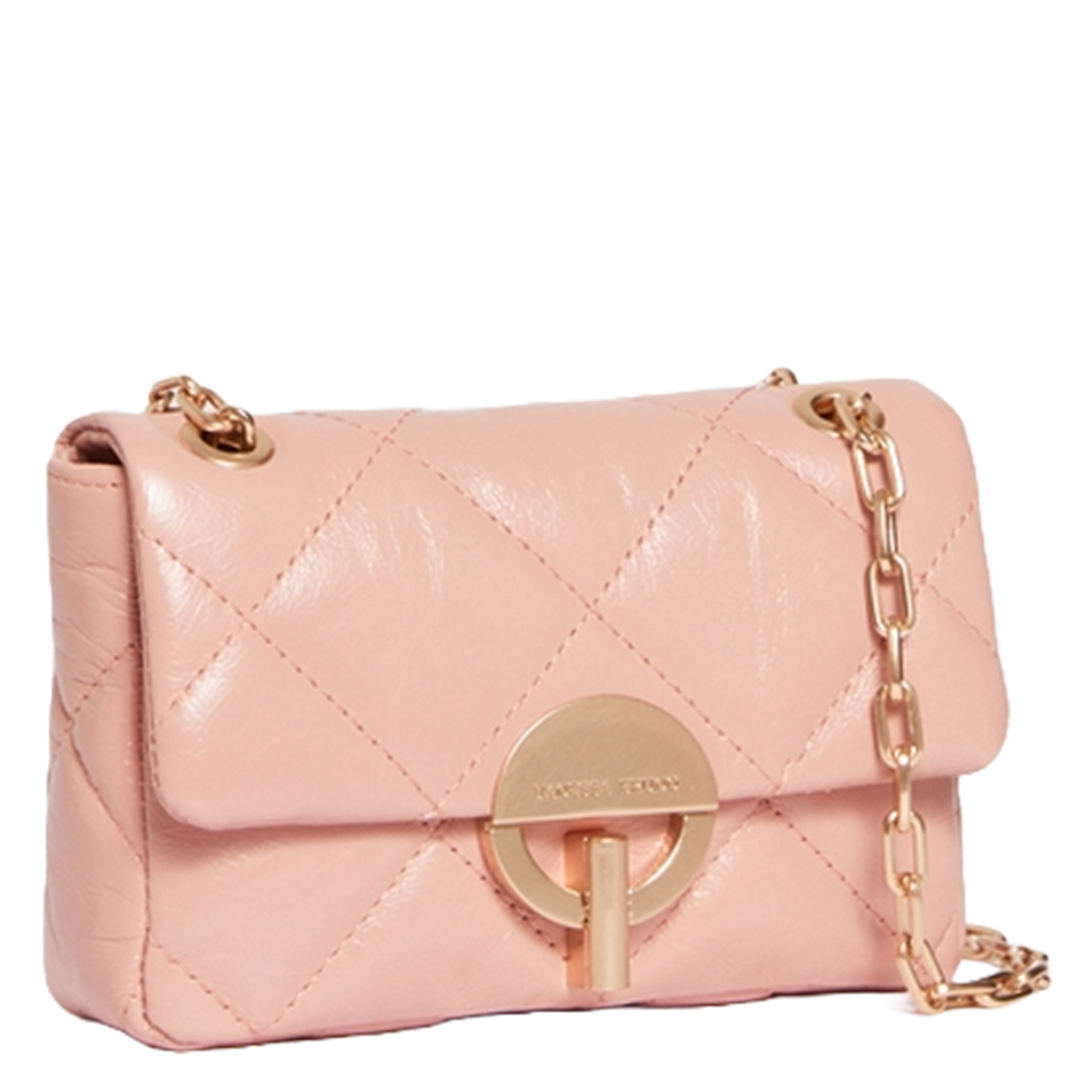 Quilted leather flap bag VANESSA BRUNO Pink