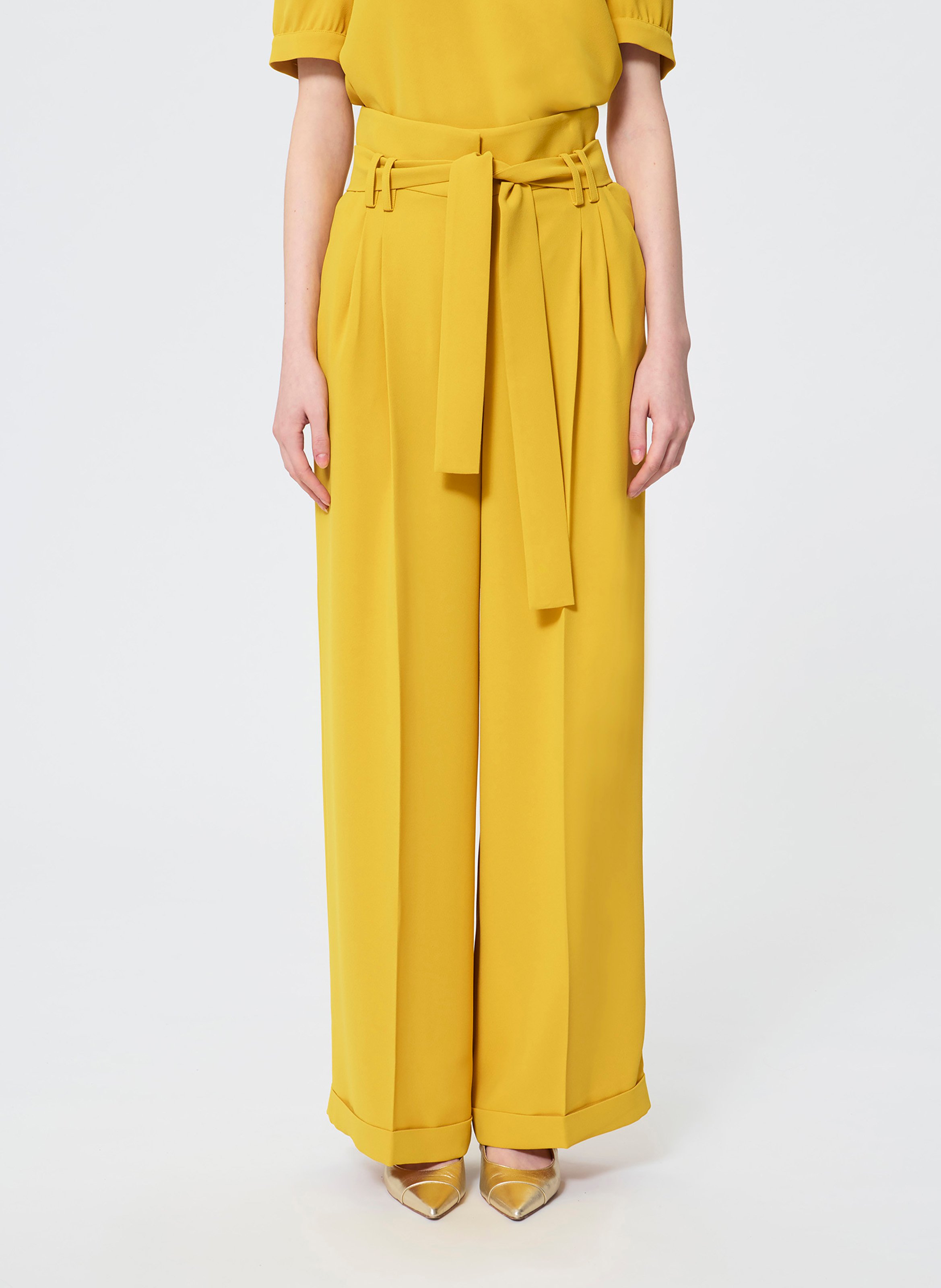 Pantalon taille haute ceinturé uni TARA JARMON