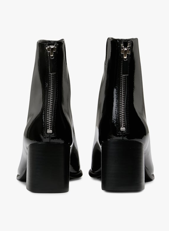 Patent leather heeled ankle boots | Black by SCHMOOVE Patent leather heeled ankle boots Black