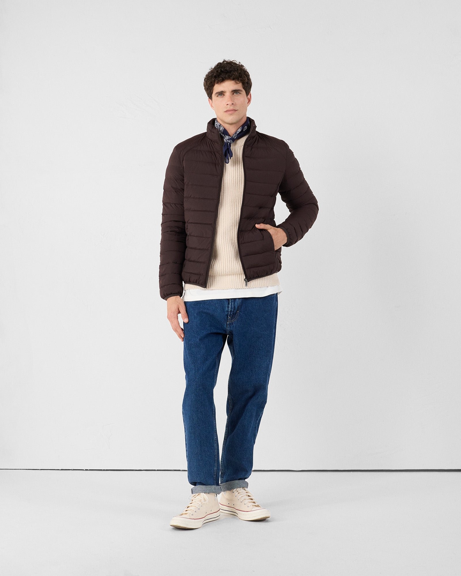 Stretch light down jacket Aragon JOTT Brown