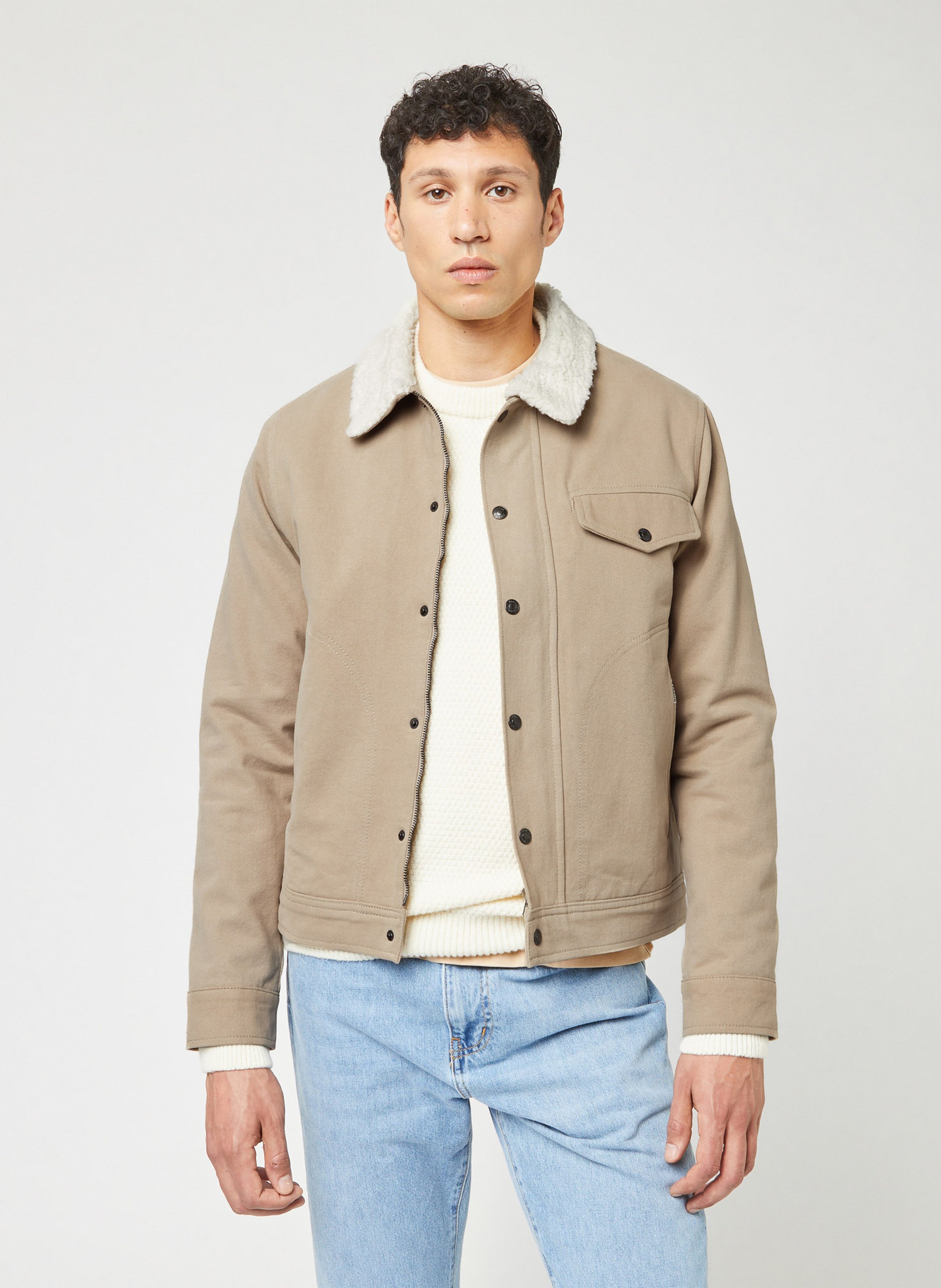 Sherpa collar jacket FAGUO Beige