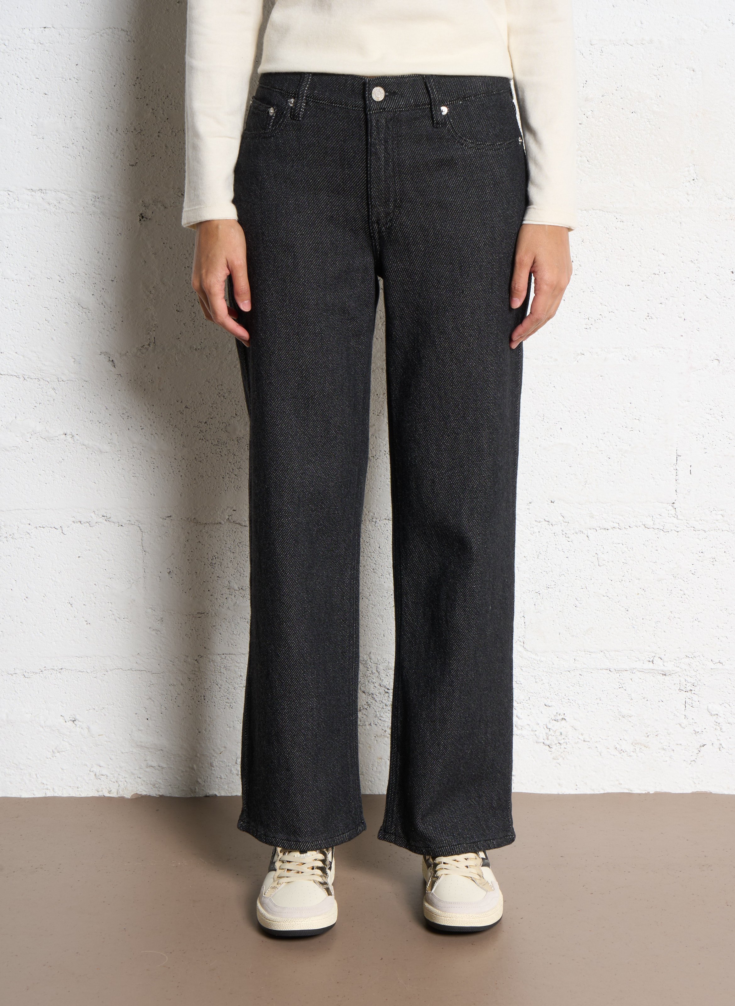 Katoenen straight fit pantalon LAB DIP Blauw