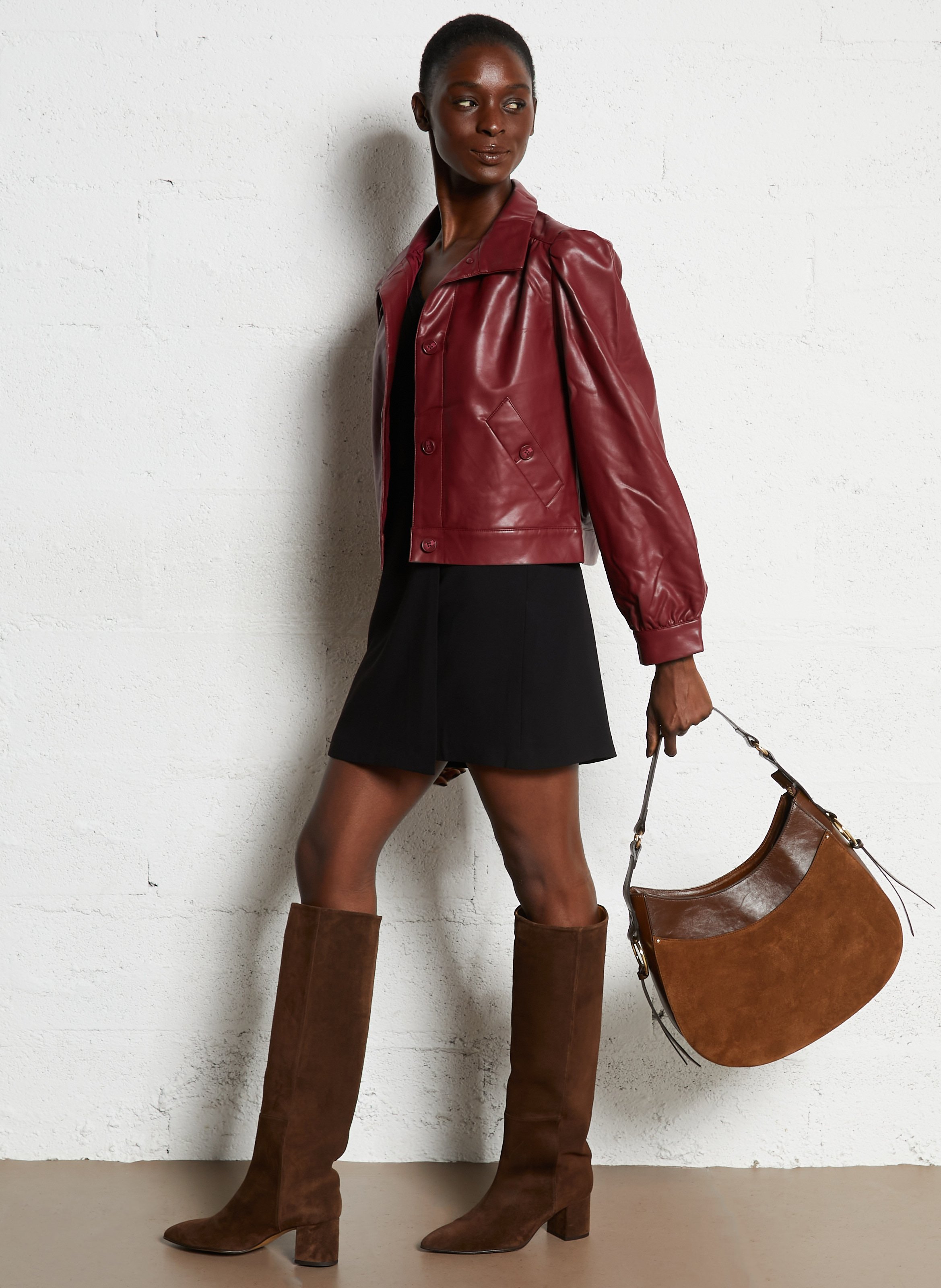 Sac porté épaule en cuir MAISON 123 Marron