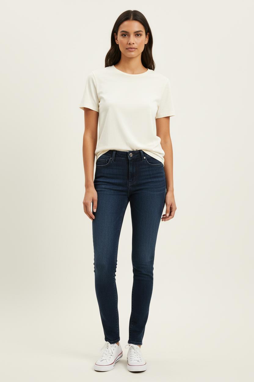Cropped slim jeans with studs COMPTOIR DES COTONNIERS - Seconde main Blue