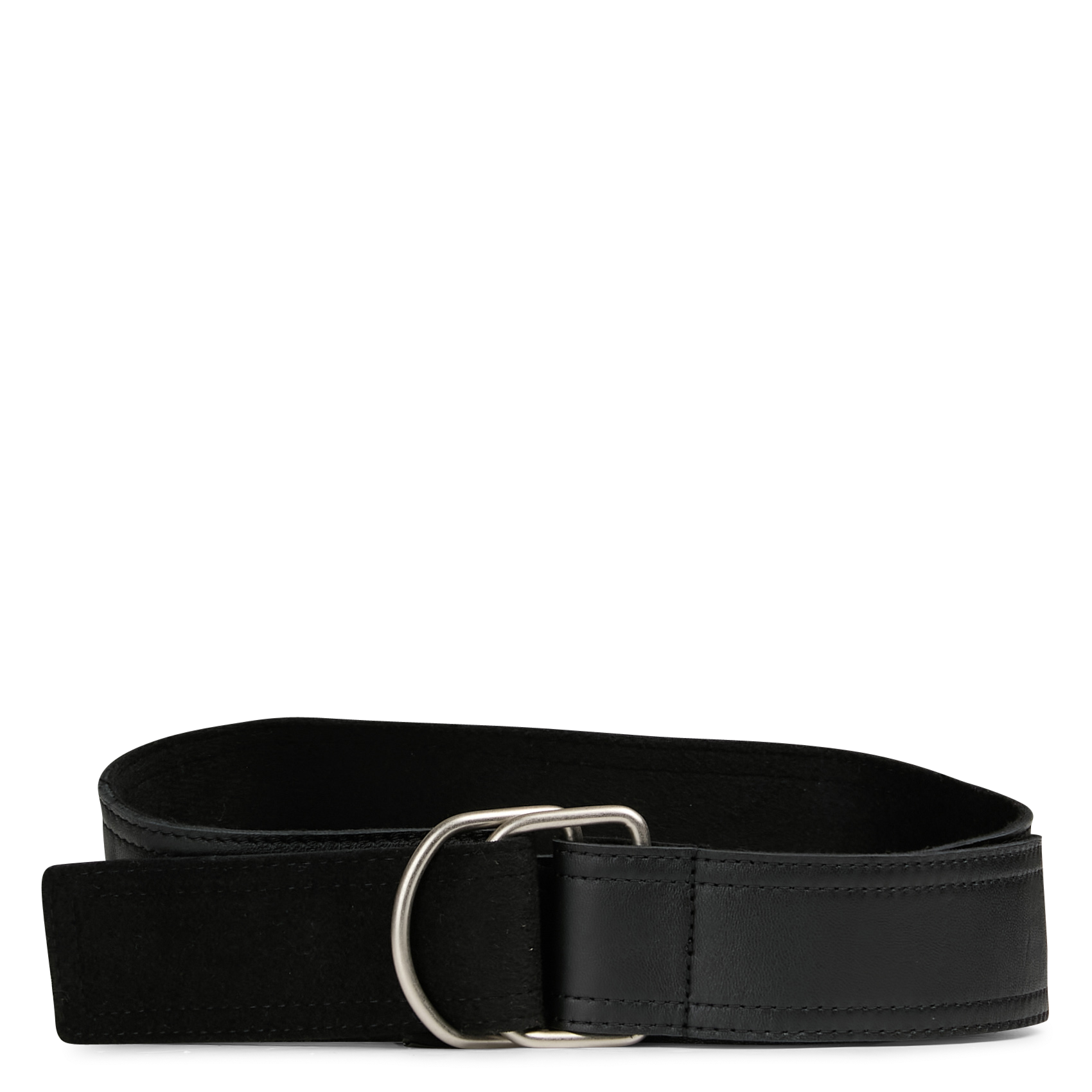 Double ring leather belt IKKS Black