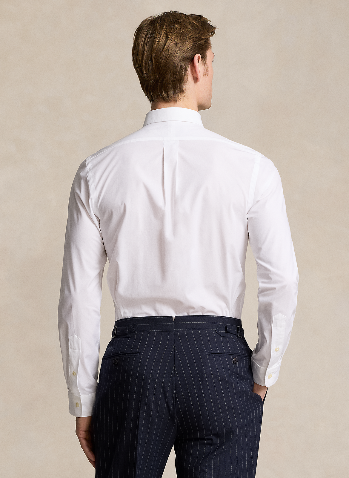 Cotton-blend shirt with button-down collar POLO RALPH LAUREN White