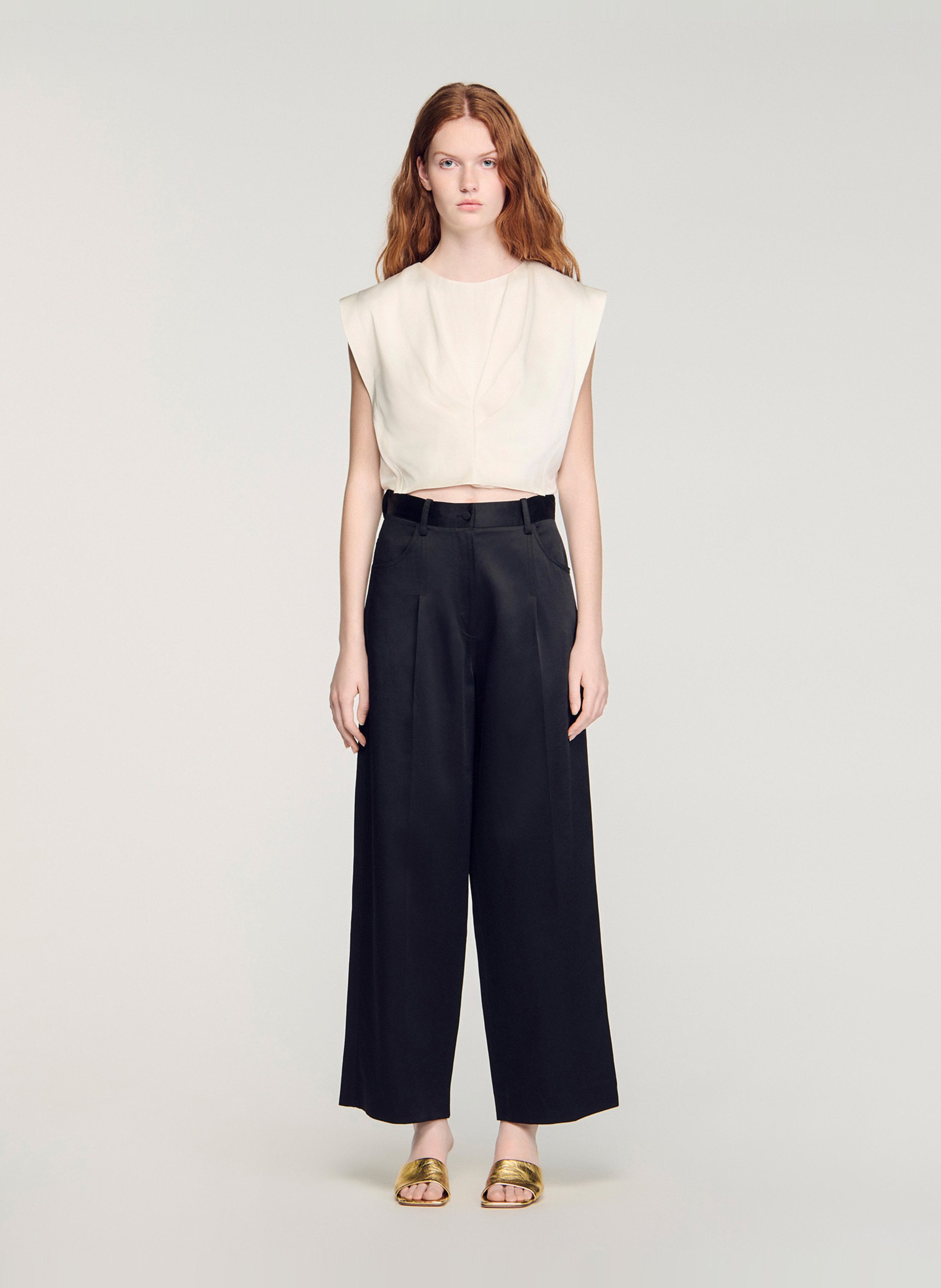 Wide trousers SANDRO Black