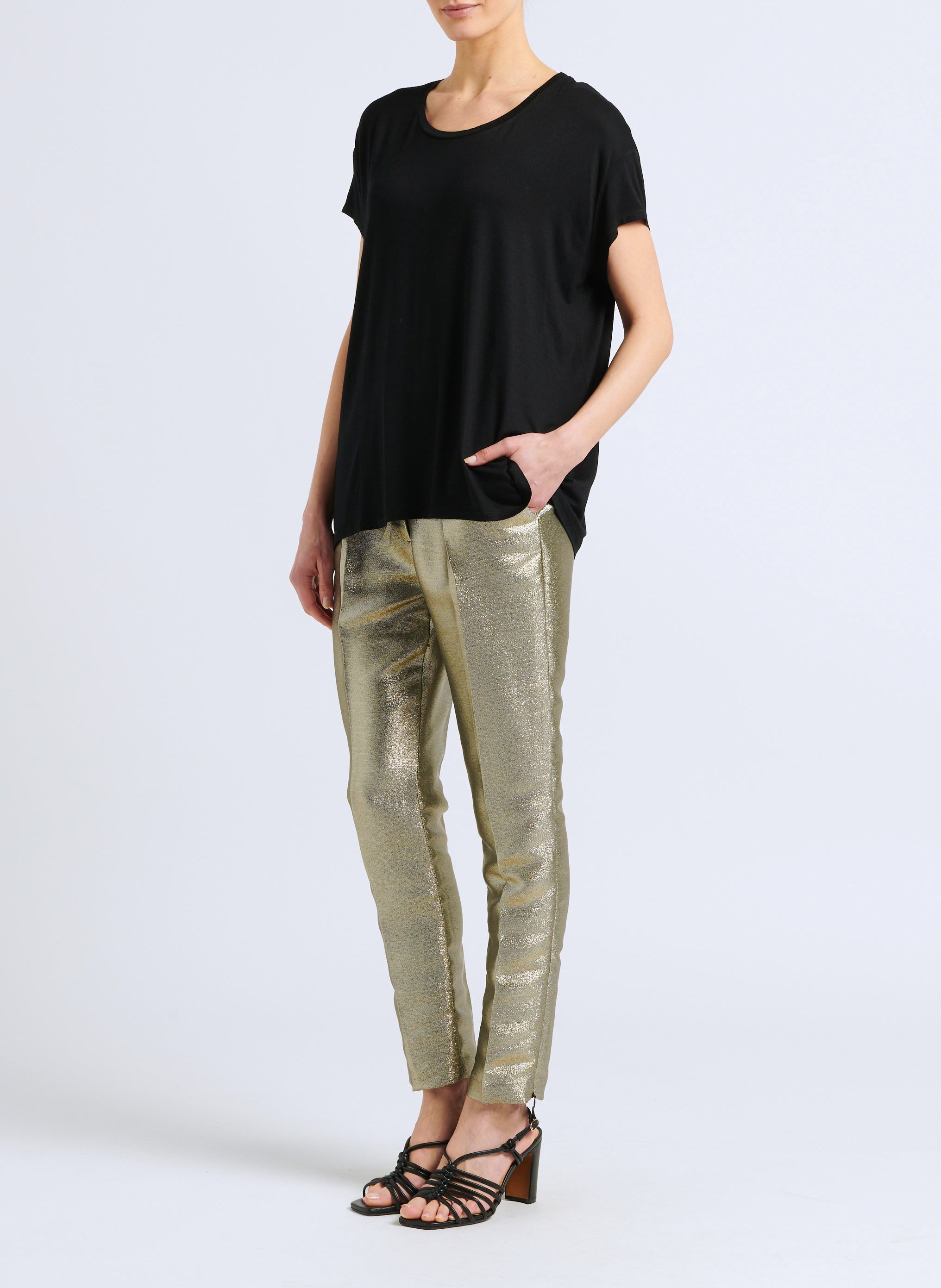 Metallic straight-leg pants MES DEMOISELLES Silver