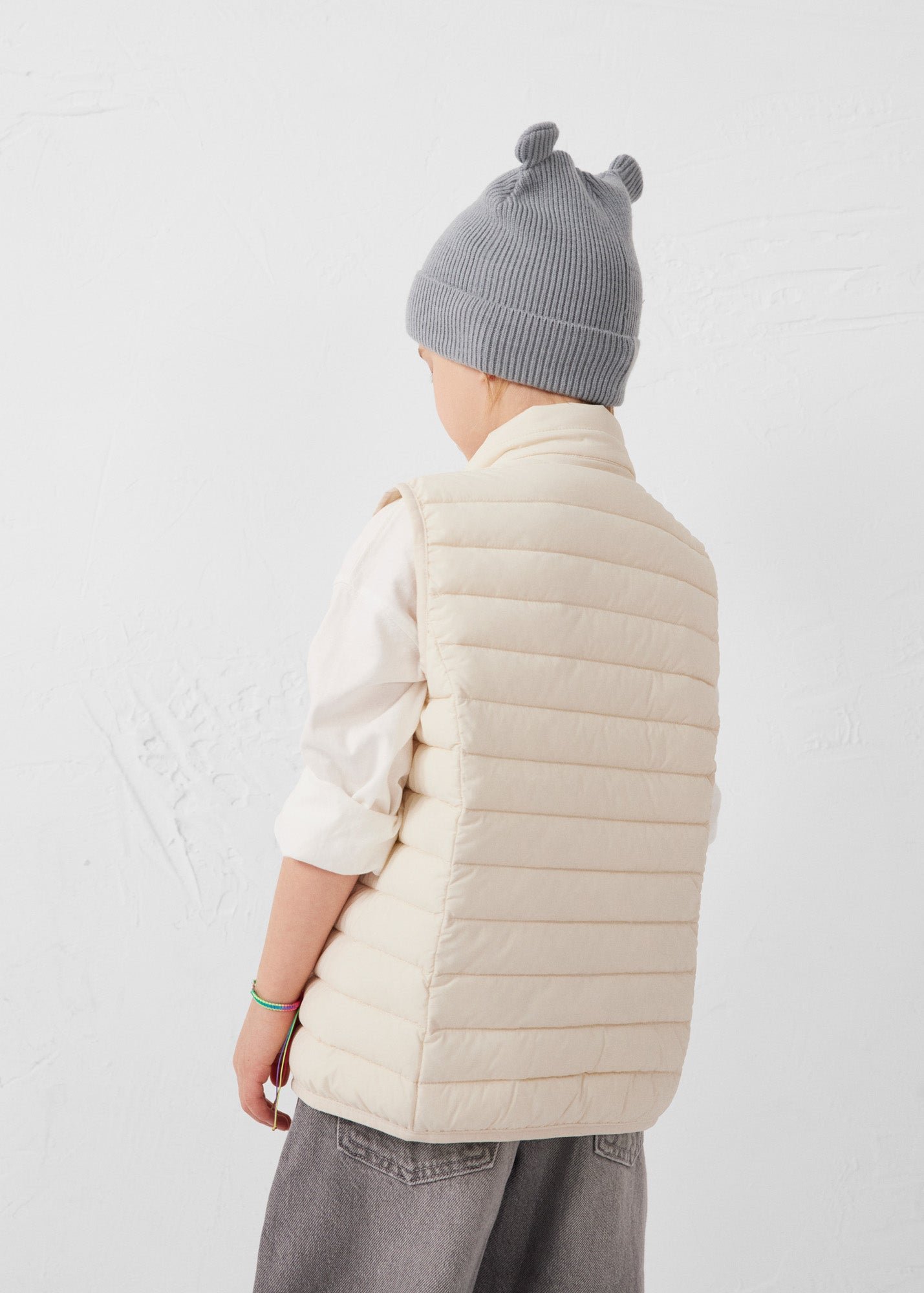 Stretch sleeveless children's down vest Soan JOTT White