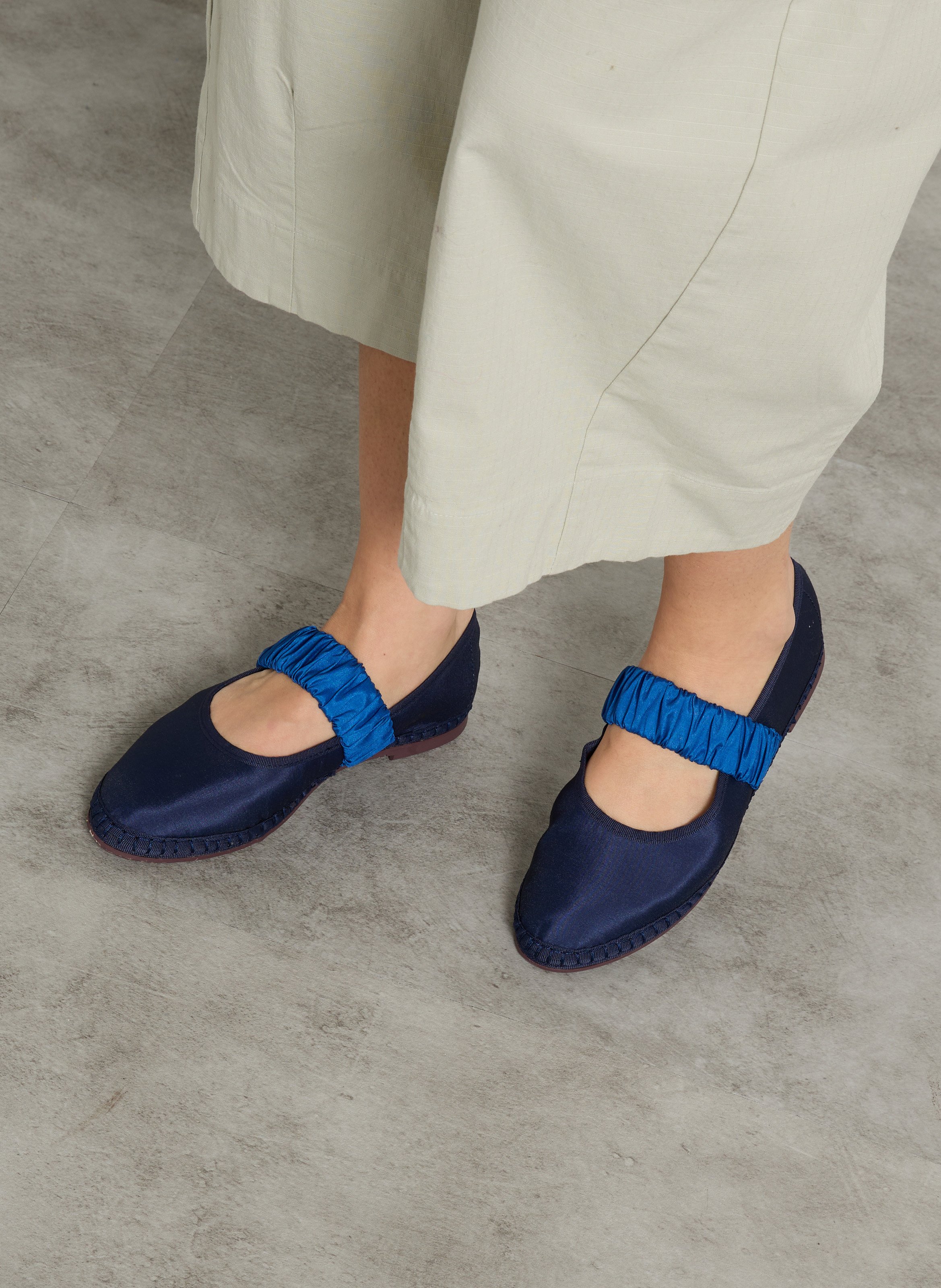 Ballerina's van katoenen fluweel FLABELUS Blauw