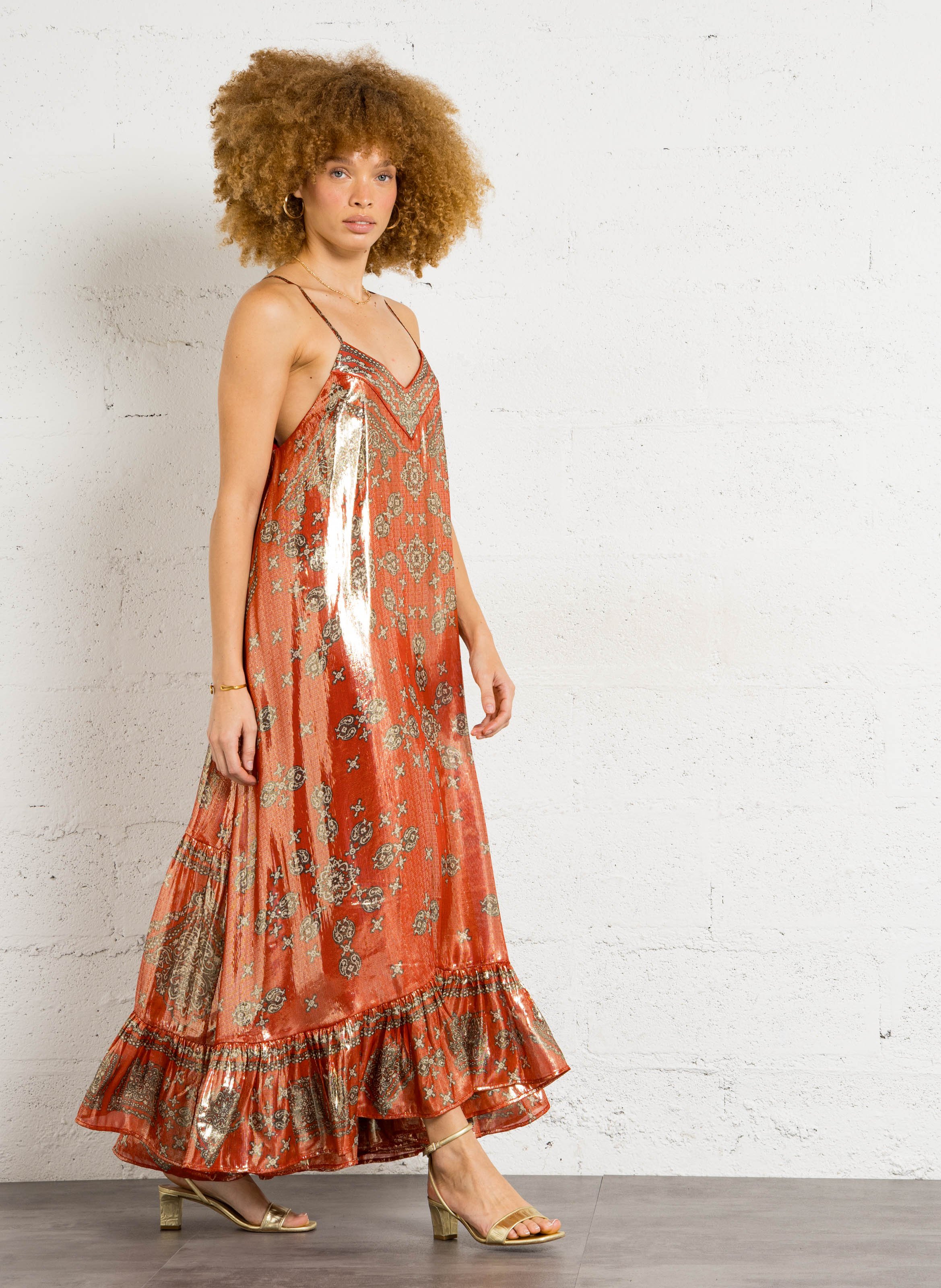 Ausgestelltes Midikleid mit Print MES DEMOISELLES Rot