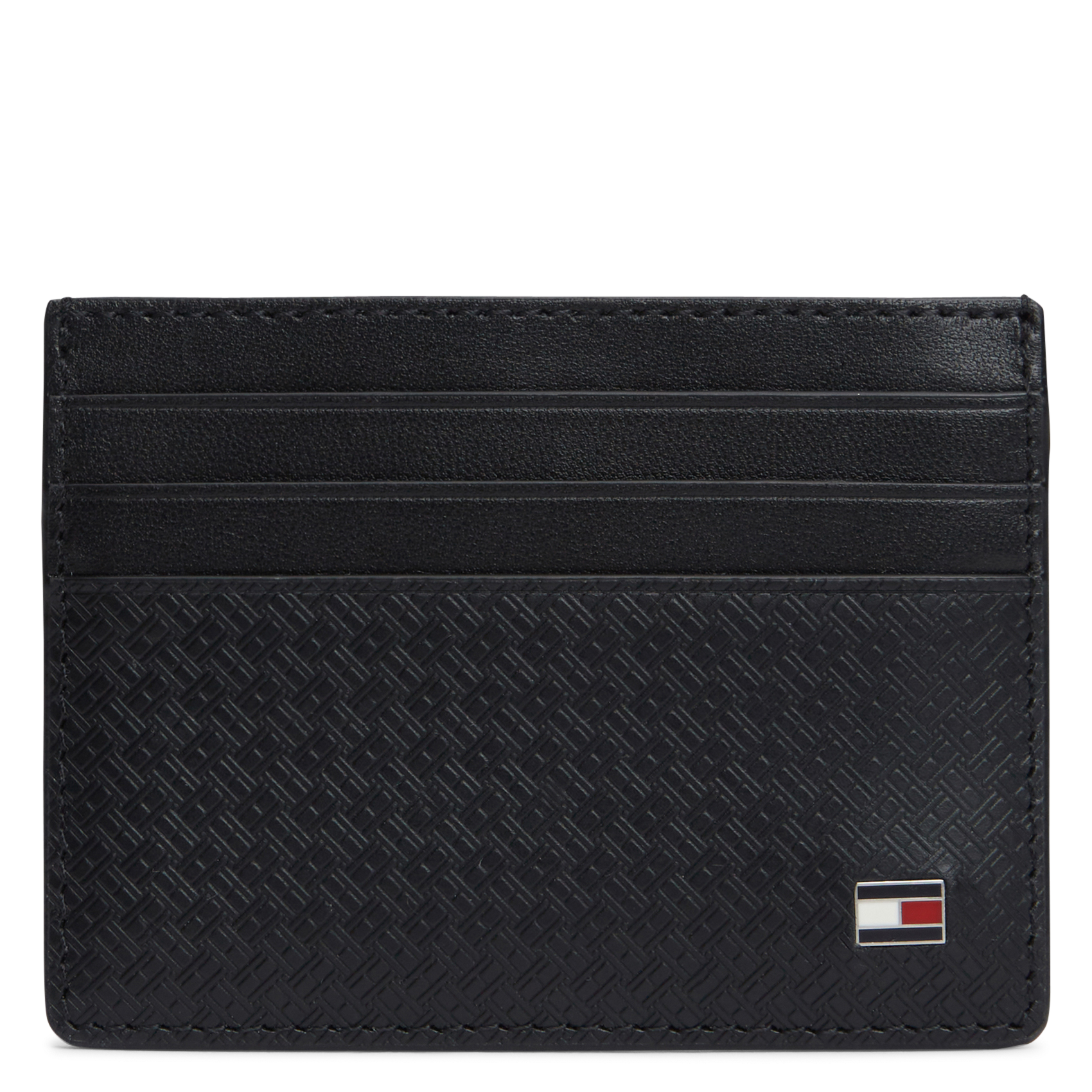 - 100% leer, - 6 kaarthoudersplitten, - 1 centrale zak, - Afmetingen: L10 x H7 cm. TOMMY HILFIGER Zwart