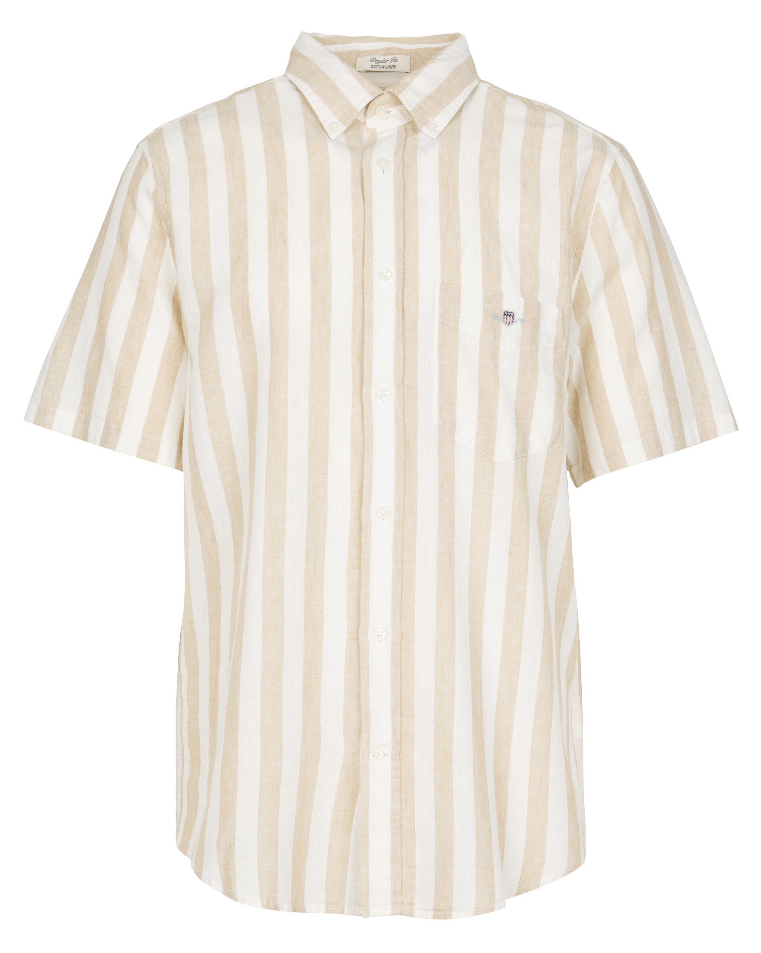Regular-fit overhemd met Amerikaanse kraag in gestreept linnen en katoen. GANT