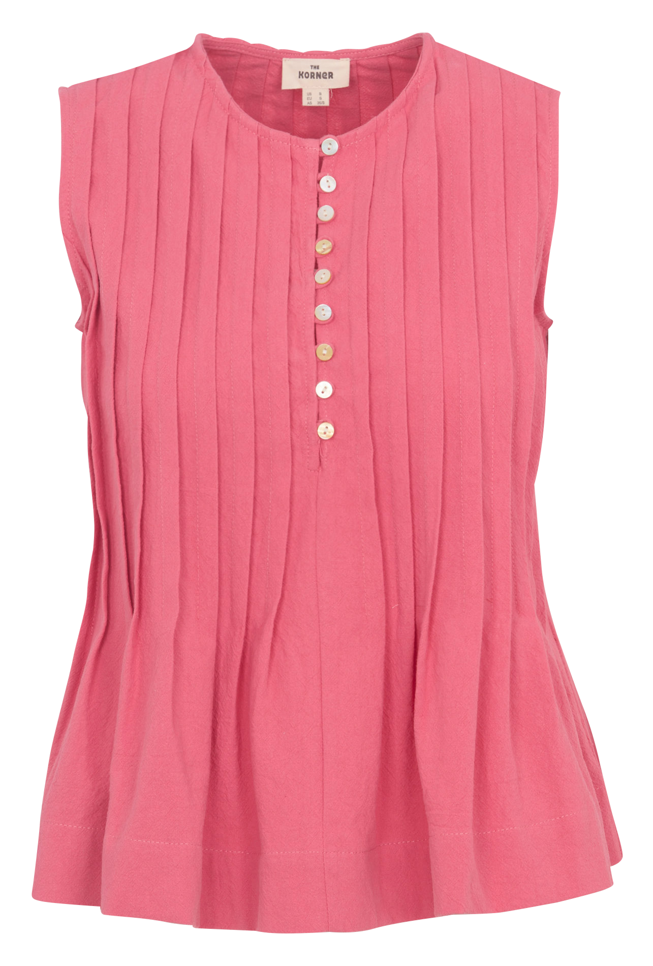 Sleeveless pleated top THE KORNER Pink