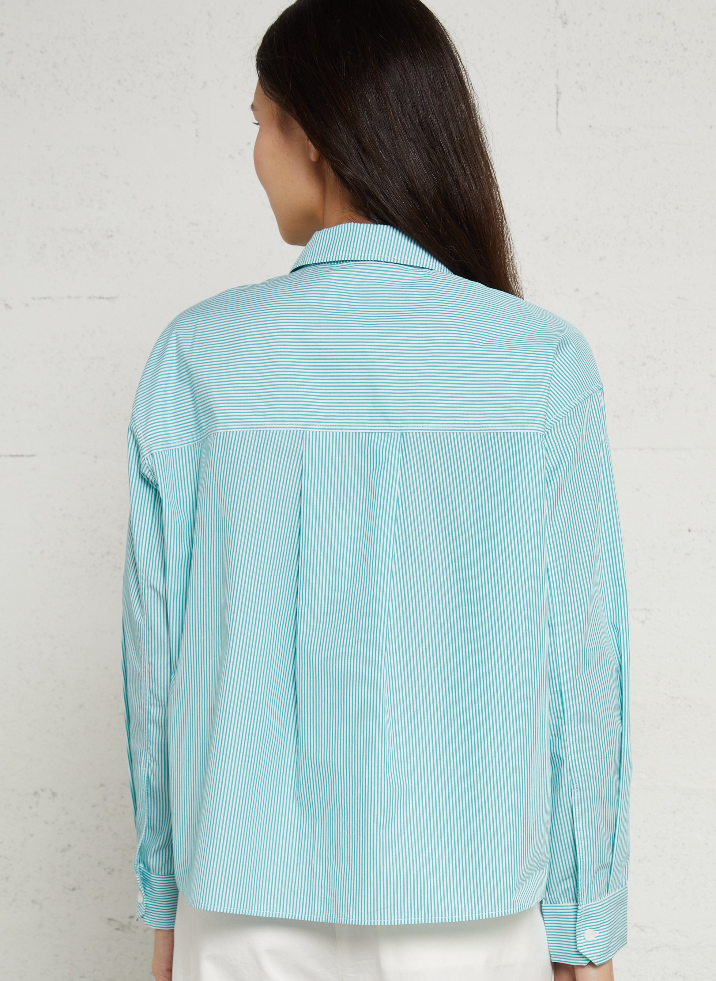 Weite Baumwollbluse mit Streifen SACRECOEUR Grun