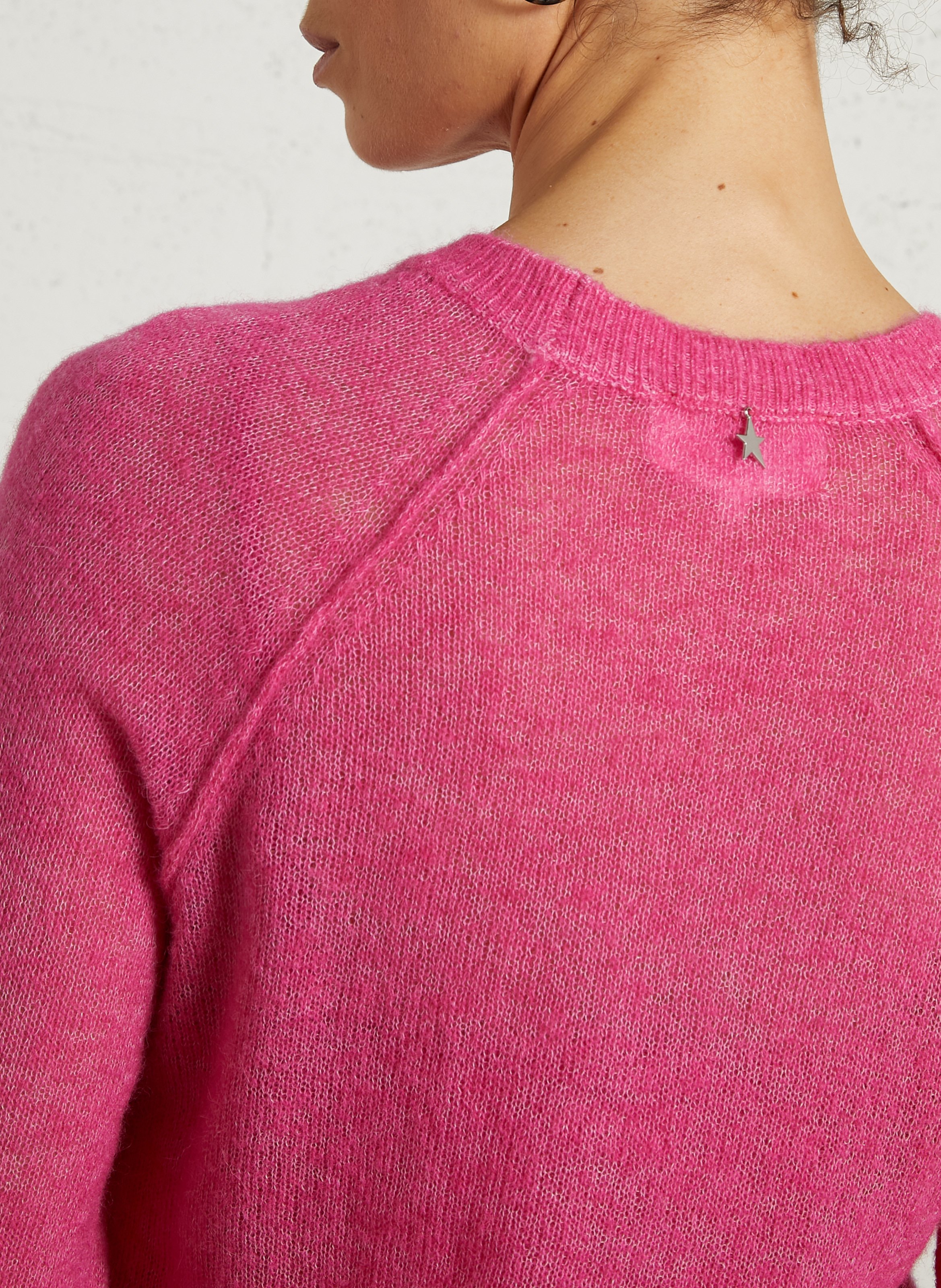 Round-neck wool-blend straight-cut sweater SUD EXPRESS Pink