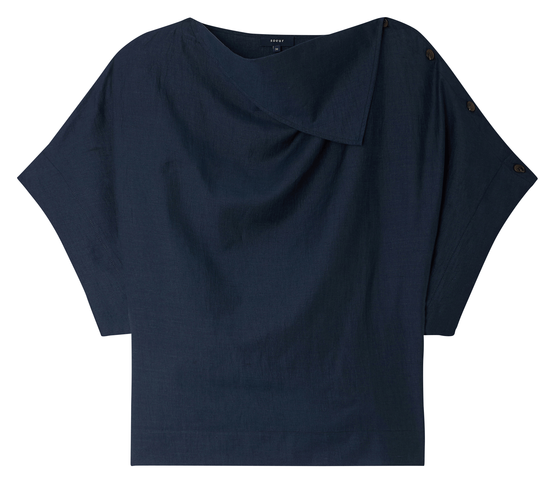 Oversized linen and organic cotton blend blouse SOEUR Blue