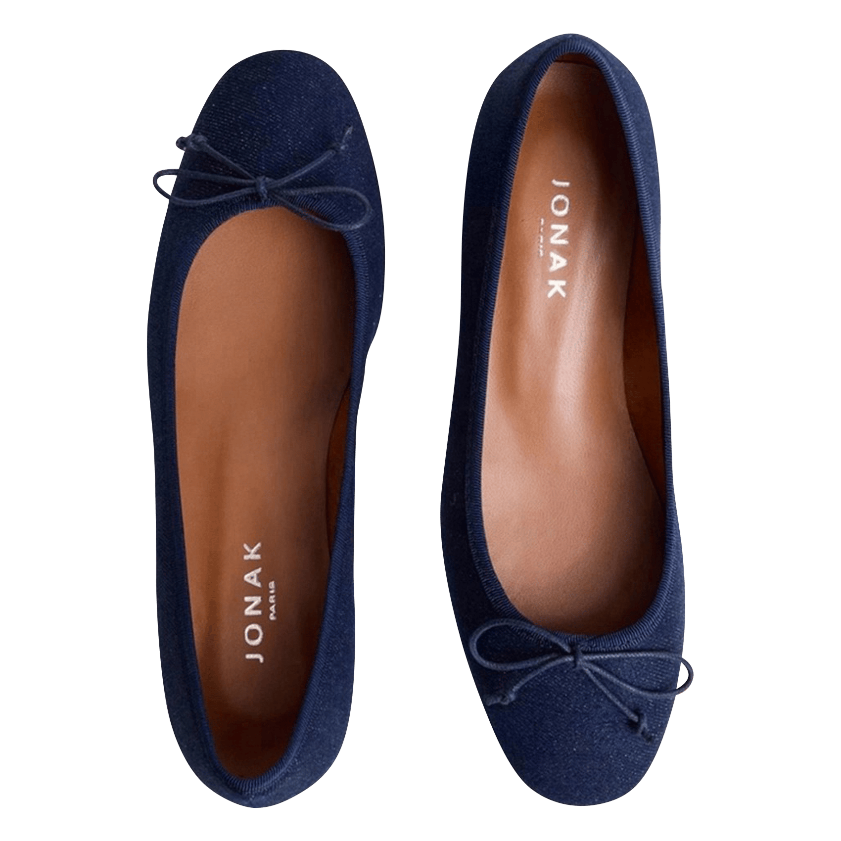 Low heel denim ballerina flats JONAK Blue