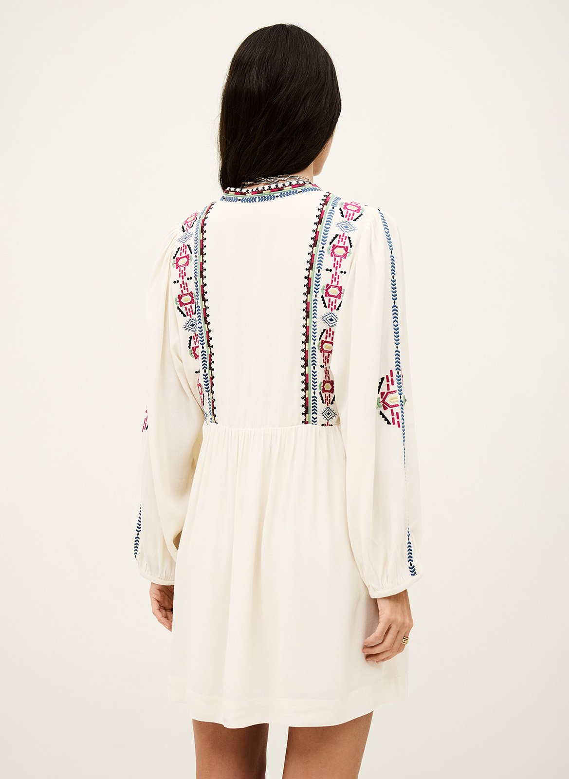 Wijde jurk met borduursel BA&SH Beige