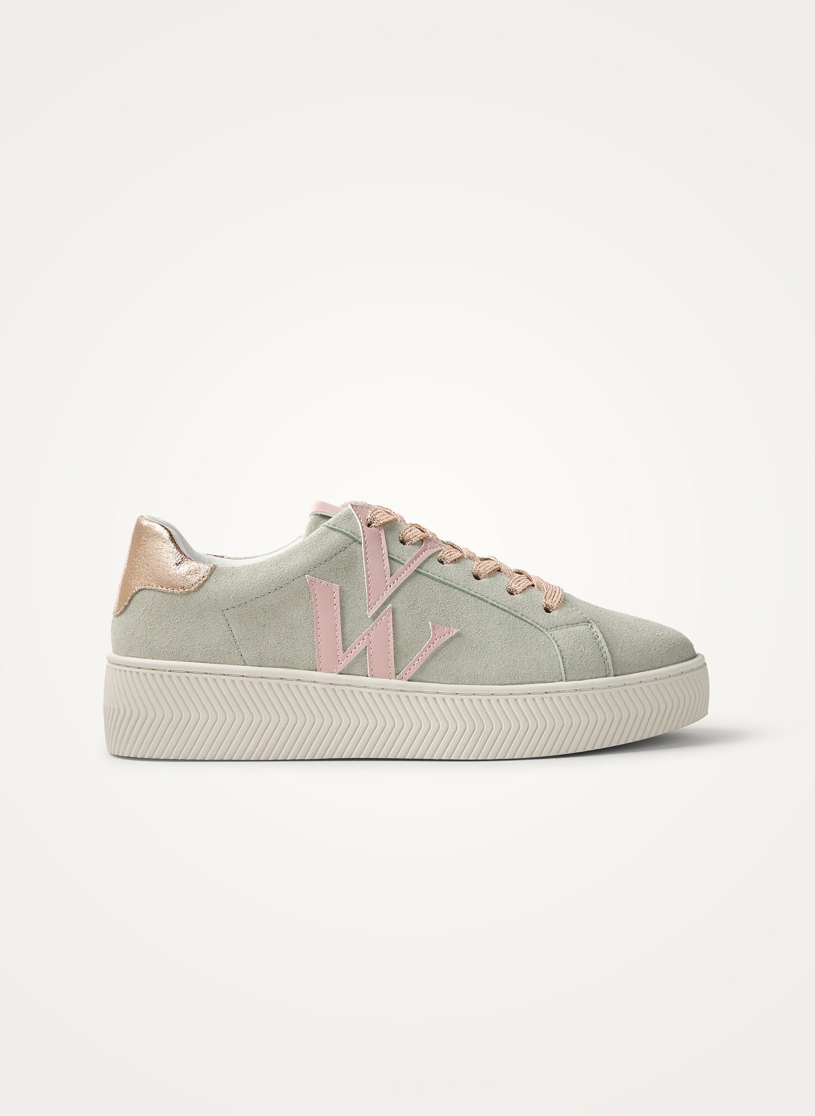 Monogram sneakers with chevron sole. VANESSA WU Green