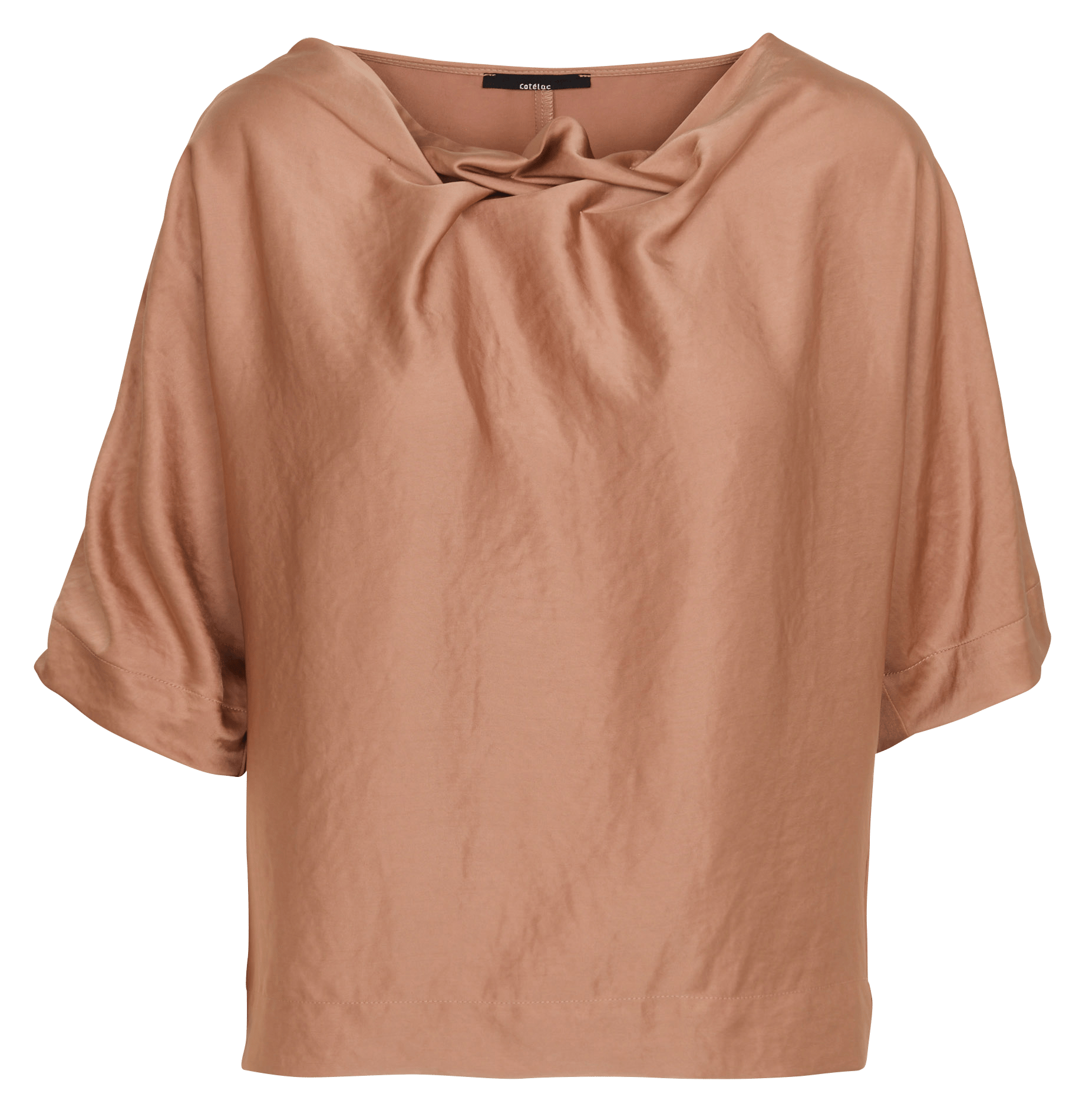 Top satiné à col asymétrique  COTELAC Rouge