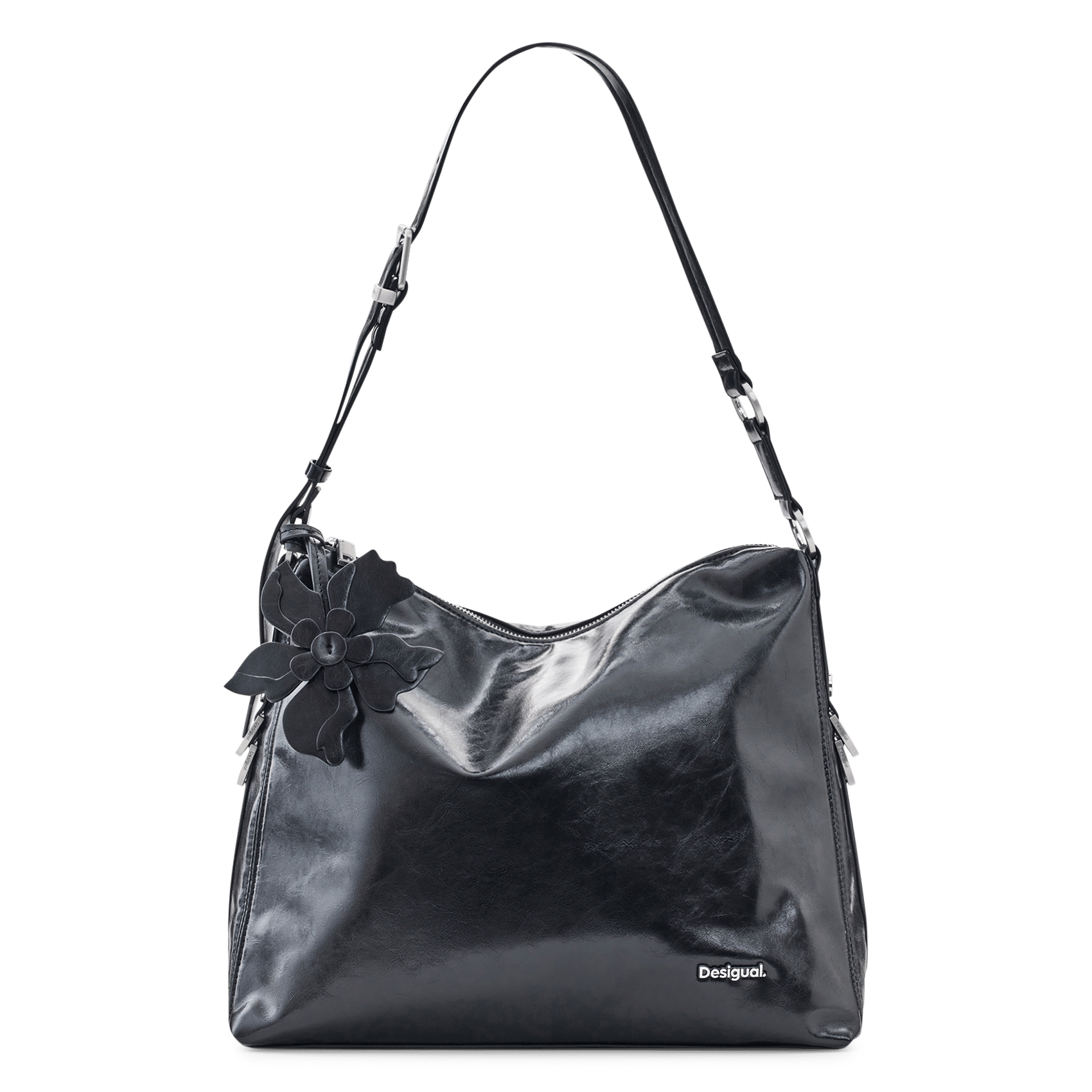 Sac épaule uni zippé DESIGUAL Noir