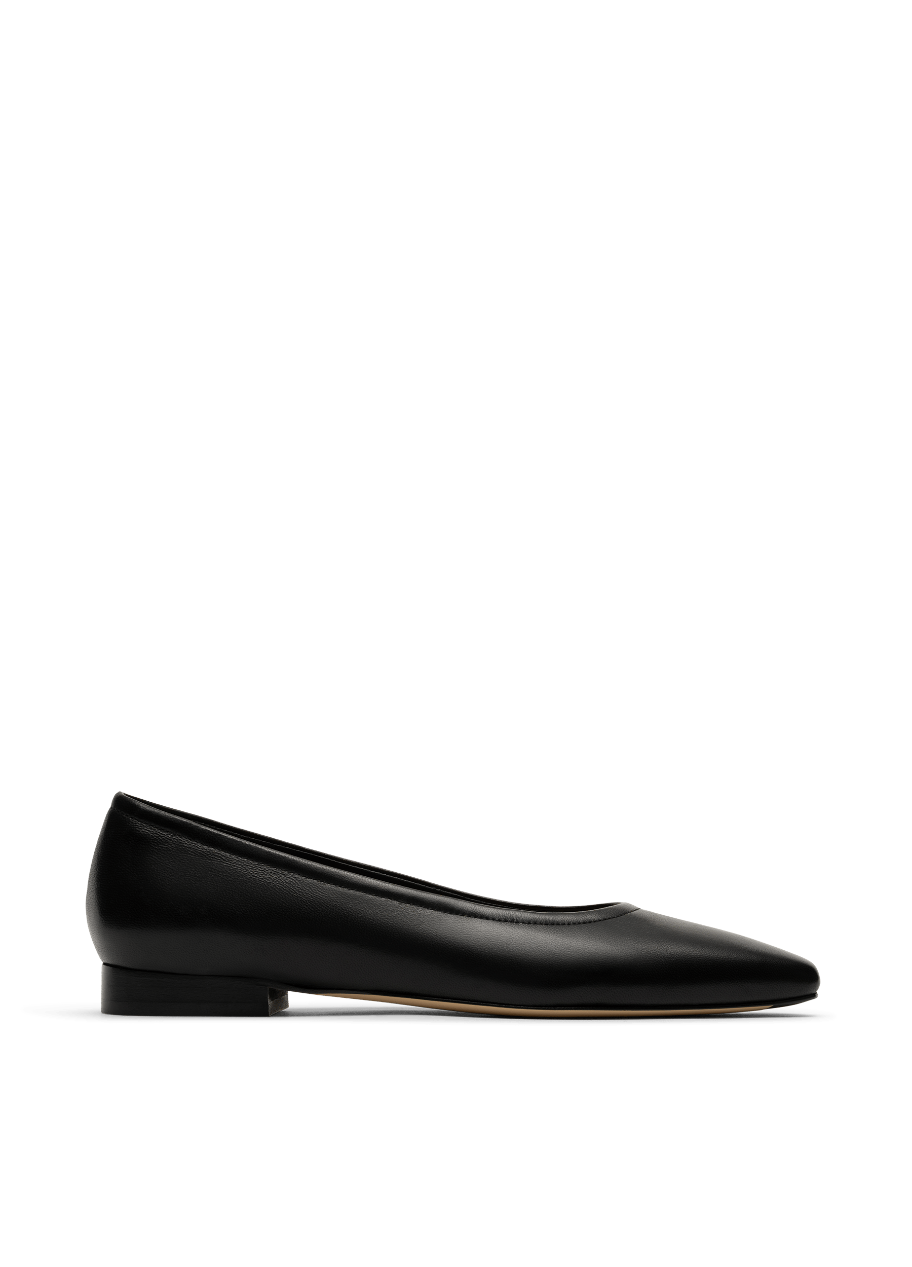 Black nappa leather ballerina flats PARALLELE PARIS Black