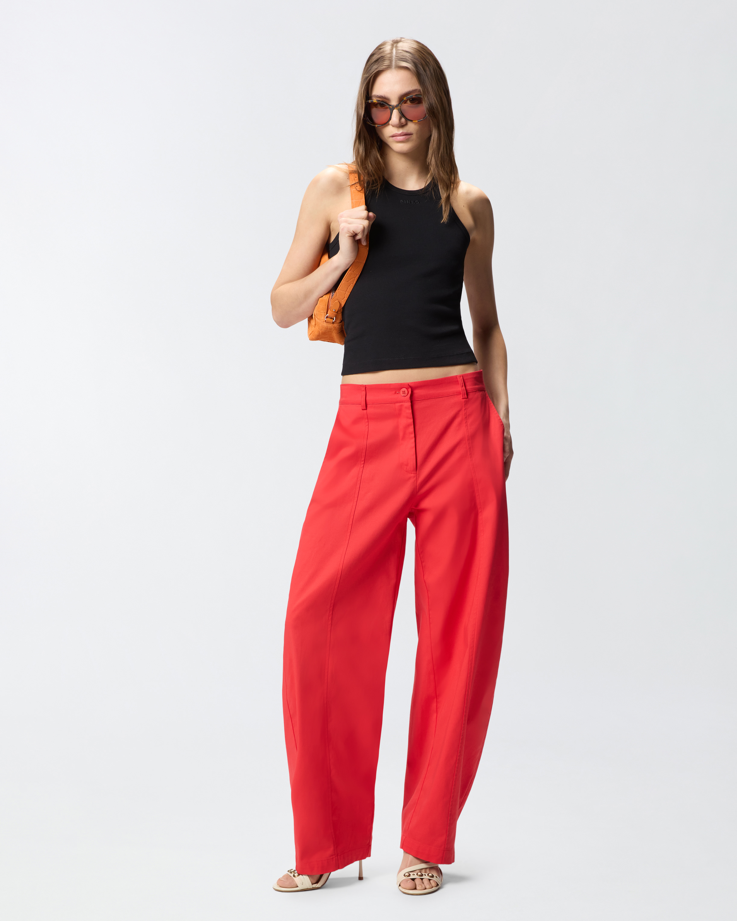 Débardeur en maille côtelée à logo pinko PINKO Noir