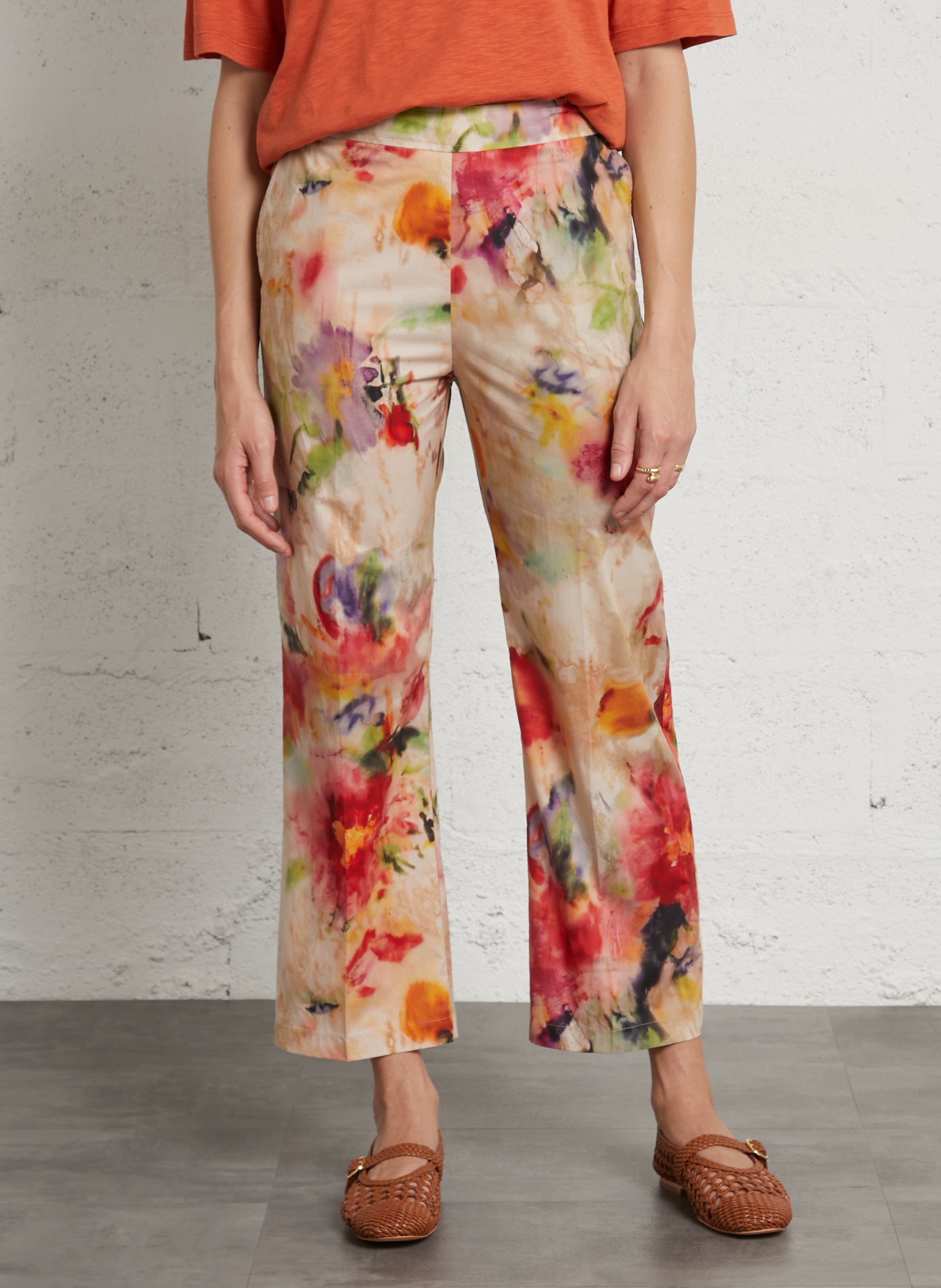 Pantalon droit en coton MOMONI Multicolore