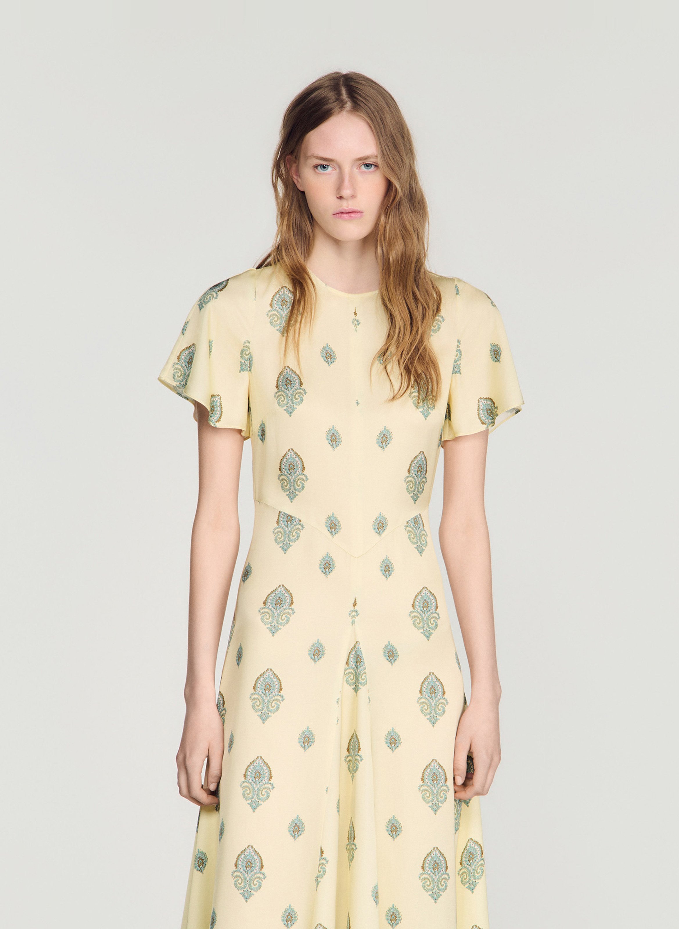 Robe longue évasée SANDRO Jaune