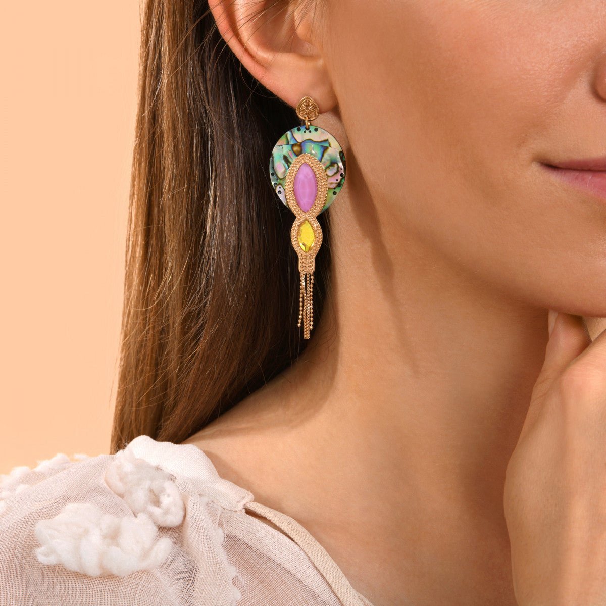 Dangle earrings for pierced ears SATELLITE PARIS Blue