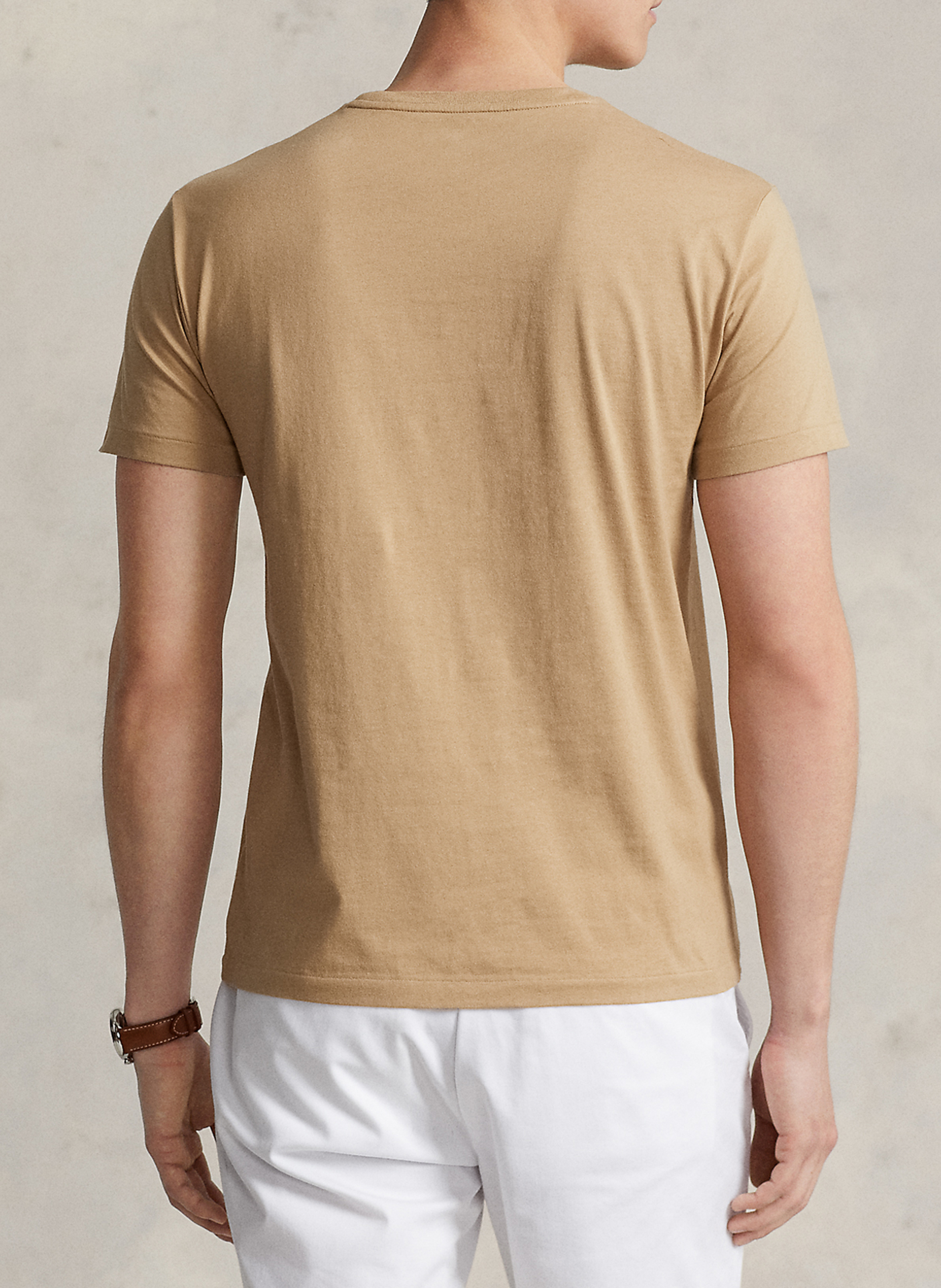Rundhals-T-Shirt aus Baumwolle, Slim Fit POLO RALPH LAUREN Beige