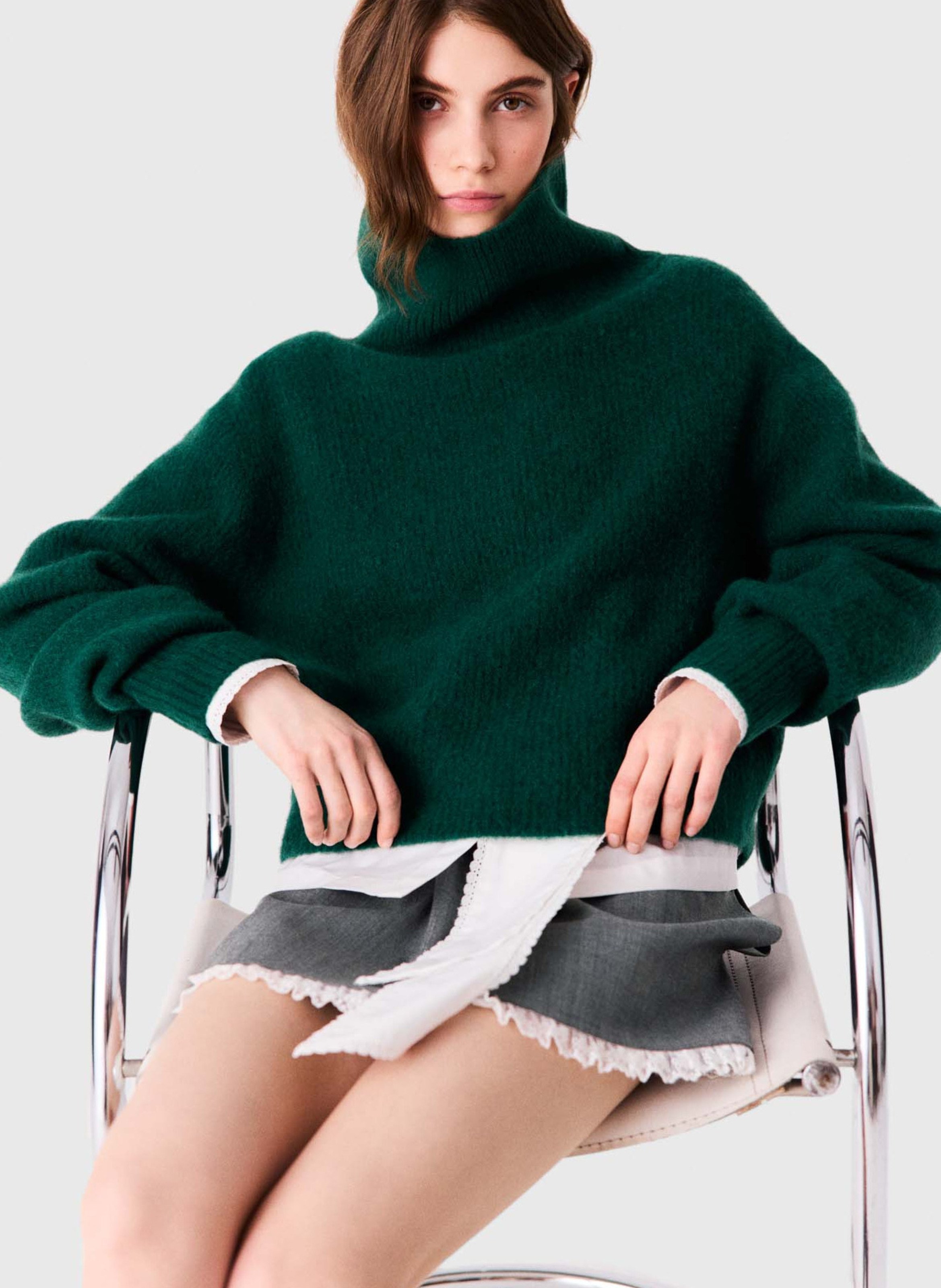 Pull oversize en laine mélangée MAJE Vert