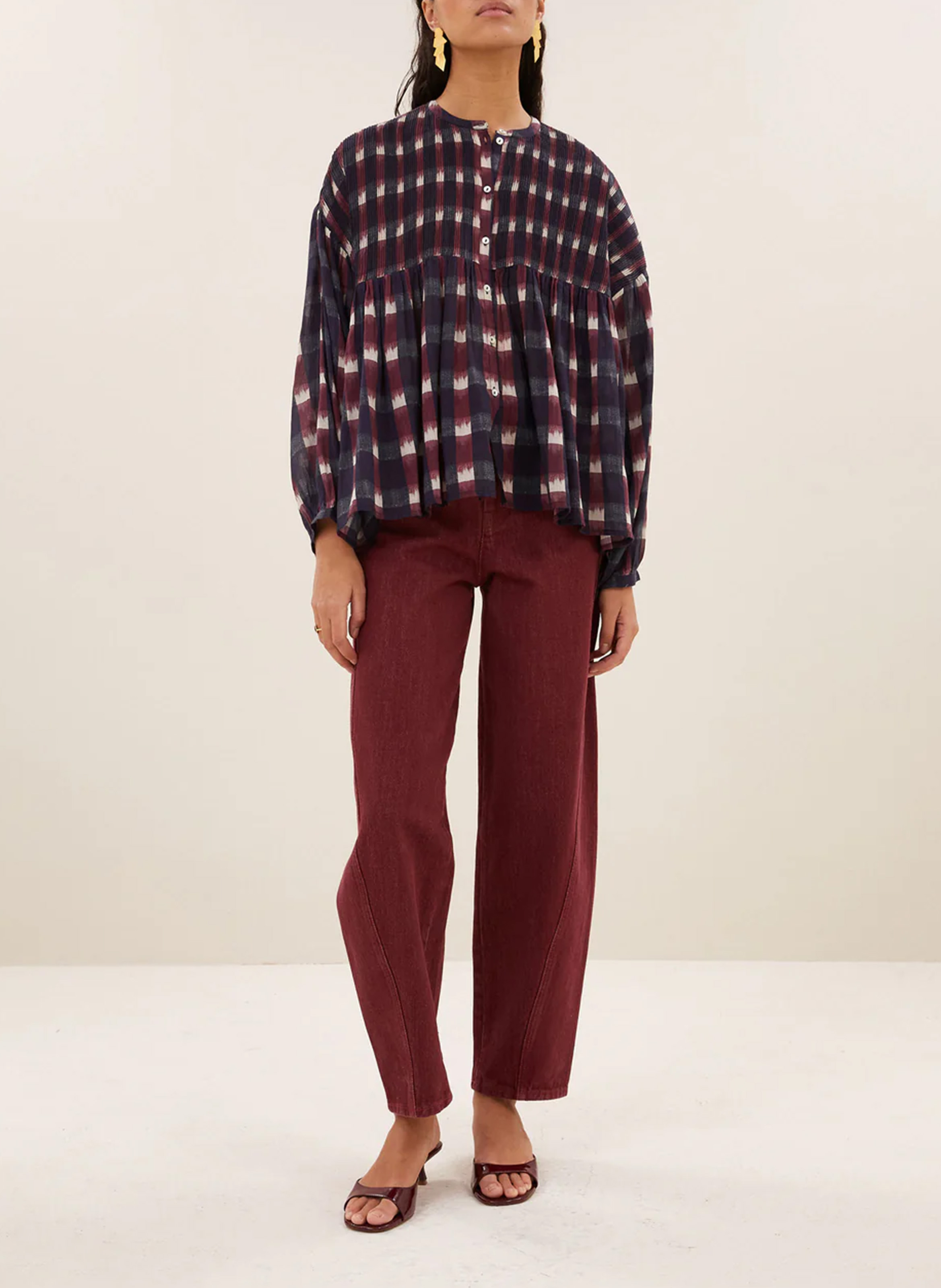 Weite Bluse aus Bio-Baumwolle BY BAR Rot