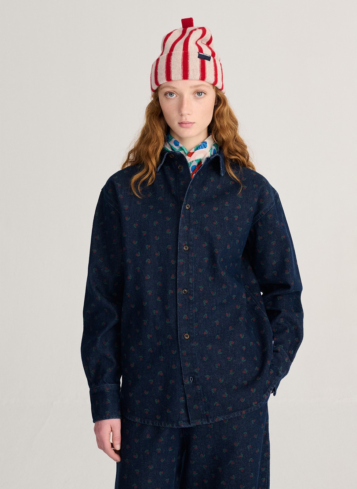 Denim shirt with patterns BOBO CHOSES Blue