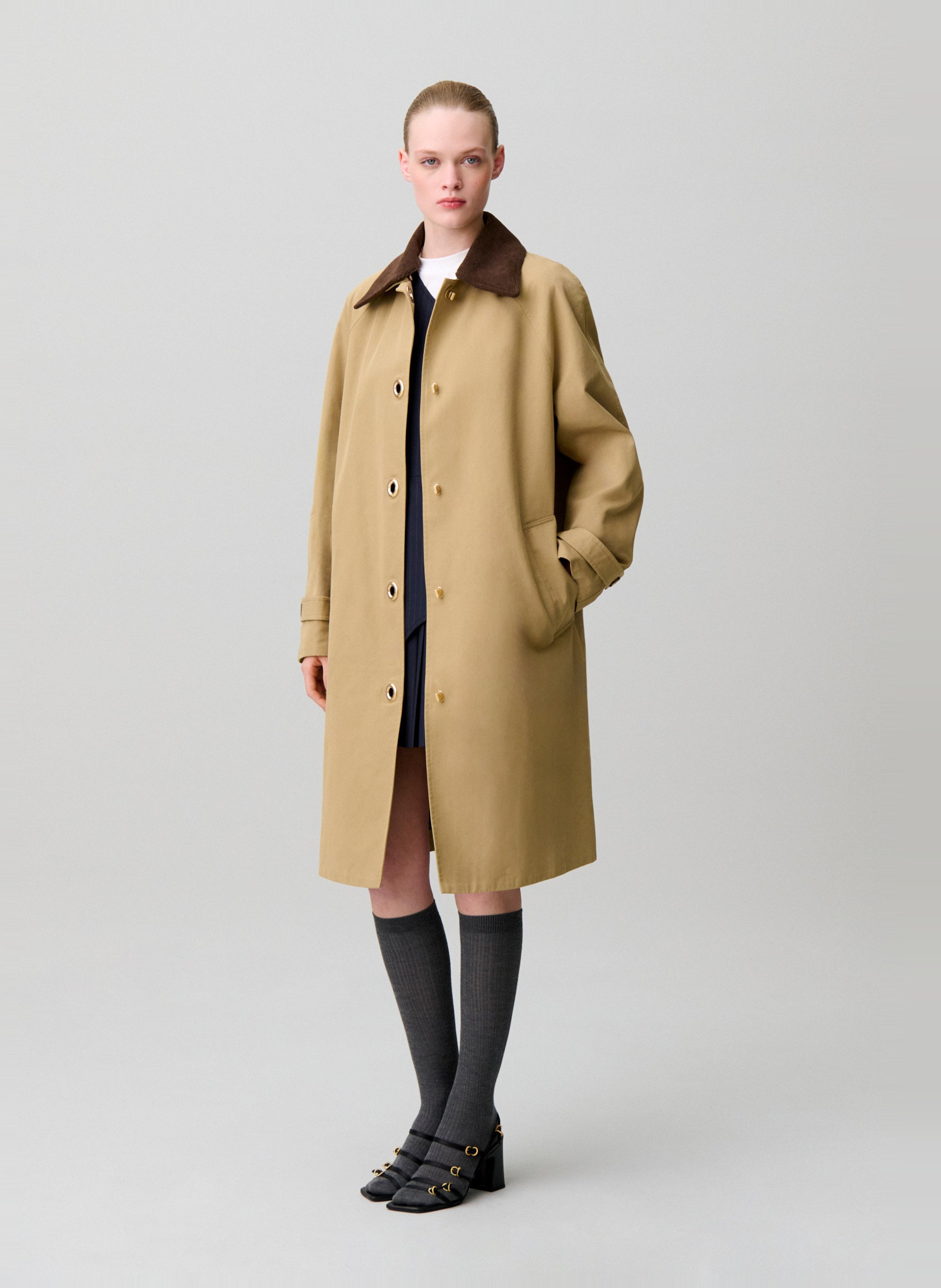 Rechte trenchcoat | katoenblend CLAUDIE PIERLOT Beige