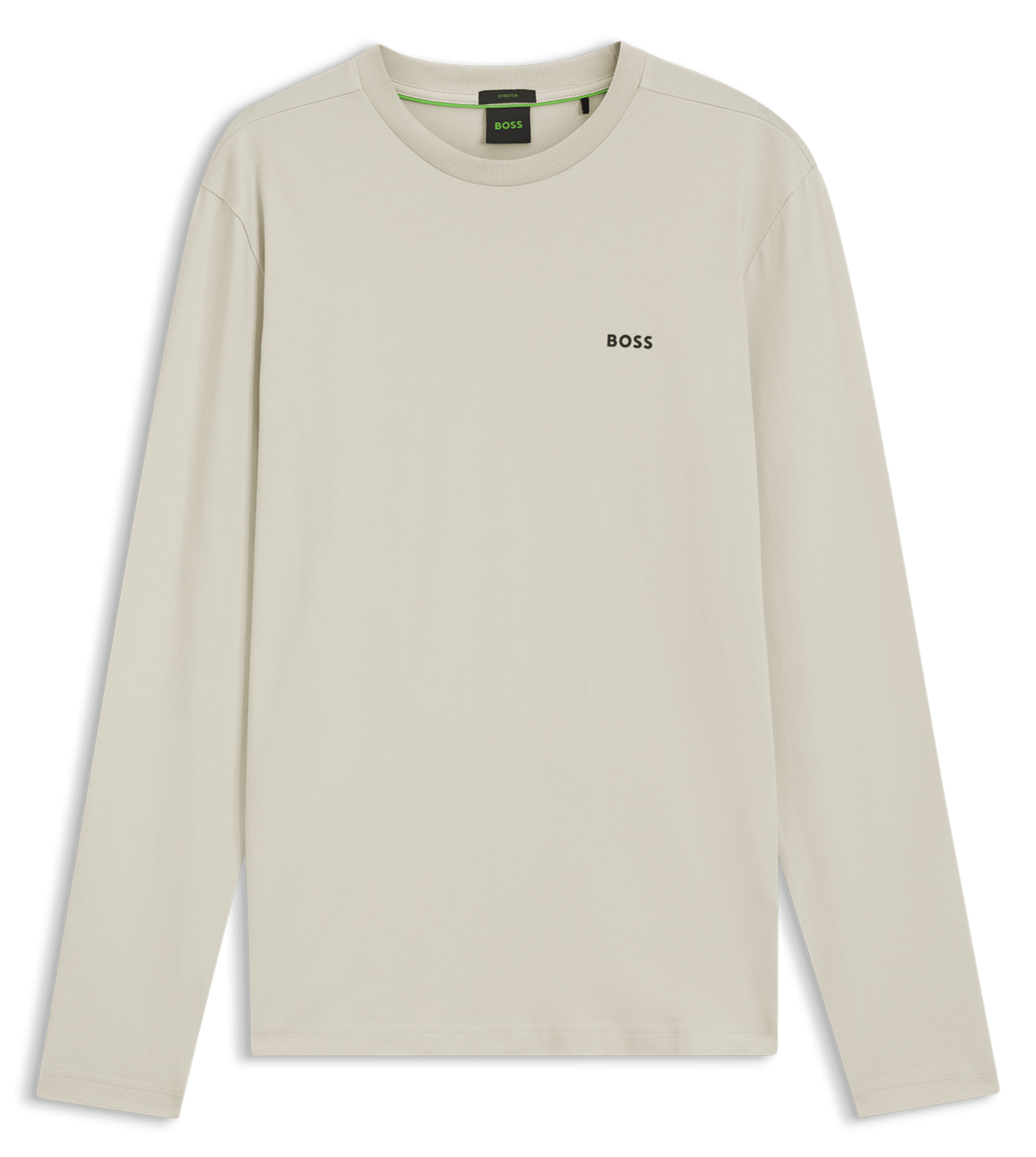 Tee-shirt droit col rond sérigraphié BOSS Beige