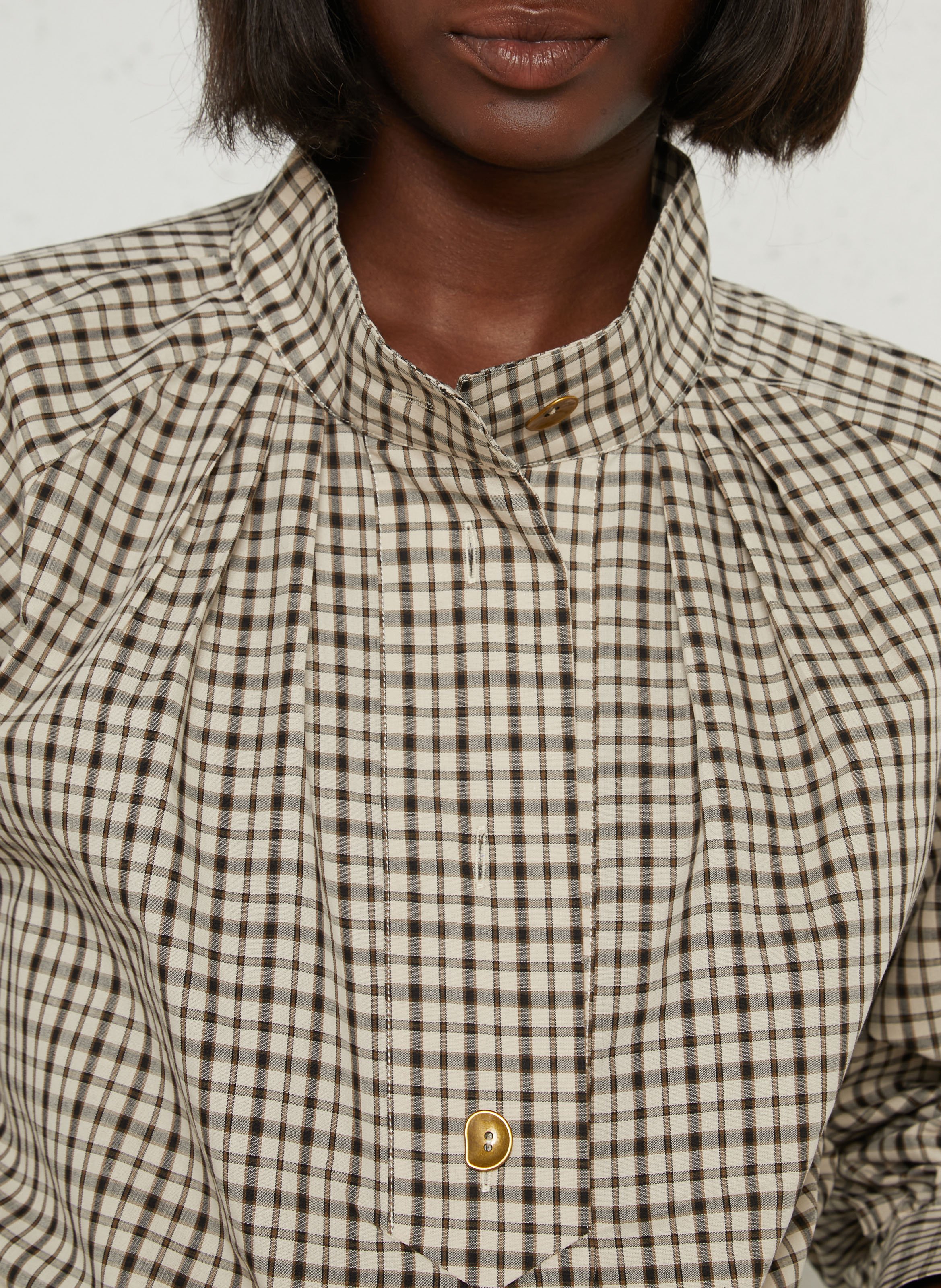Baumwollbluse mit Stehkragen THE KORNER Beige